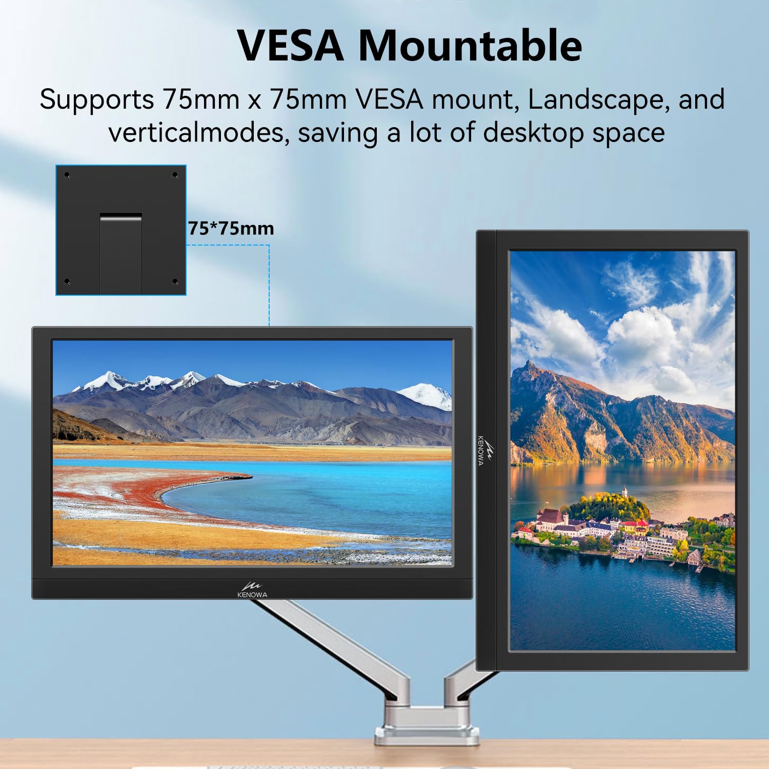 Kenowa 13.3 Inch Portable Touchscreen Monitor - IPS FHD 1080P HDMI External Display with Built-in Privacy Screen, Speakers & Adjustable Stand for Laptop, Computer, Windows OS, Raspberry Pi - Perfect for Remote Work, Gaming & Presentations
