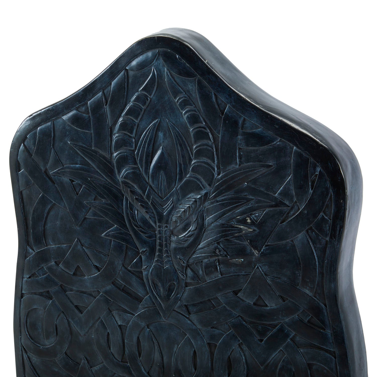 Exquisite Black Carved Dragon Throne Chair - Handcrafted Medieval Style Royal Seat for Home Decor, Gothic Furniture, Fantasy Lovers & Game of Thrones Fans - Perfect for Living Room, DnD Gaming Sessions & Themed Events