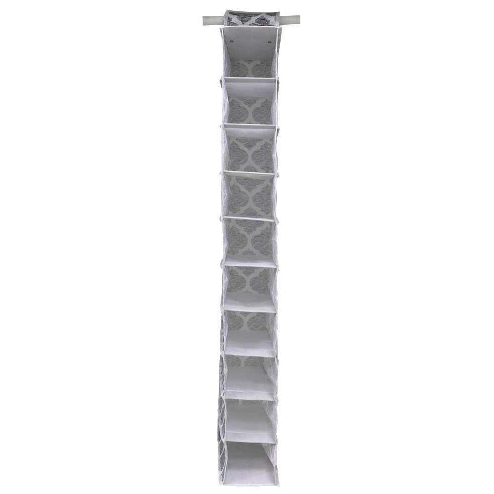 Home Basics Arabesque Non-Woven Hanging Closet Organizer - 2 Pack, 10 Shelf Storage for Wardrobe & Closet Organization | Perfect for Bedroom, Dorm, or Travel Storage