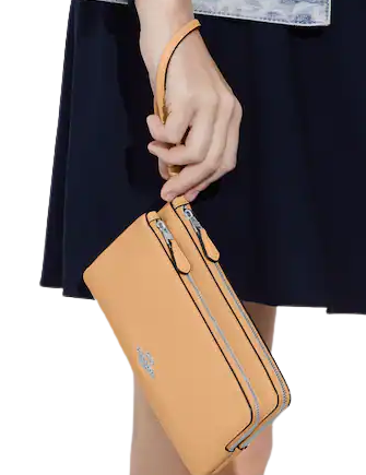 Coach Double Zip Wallet for Women | Genuine Leather Crossbody Wallet with Multiple Card Slots | Perfect for Travel, Shopping & Everyday Use