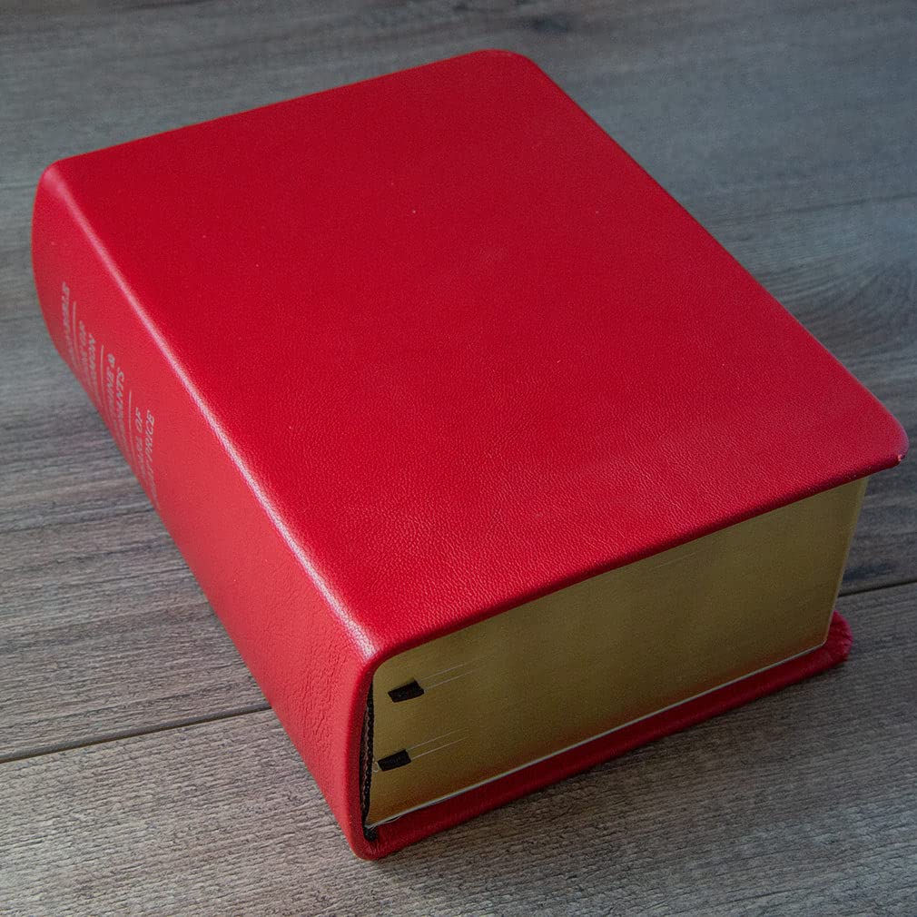 Premium Hand-Bound Cherry Red Genuine Leather Large Holy Bible - King James Version with Bible Dictionary & Topical Guide | LDS Scriptures Gift Set for Latter-Day Saints | Perfect for Worship, Study & Family Devotionals