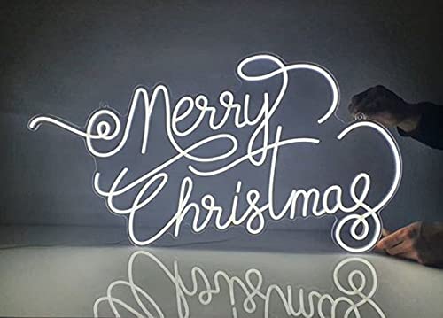 24x13 Inch Vivid LED Neon Sign - Merry Christmas Beer Wall Decor Light, Super Bright & Cute Holiday Decoration for Home, Bar, Party & Office | 24MC94
