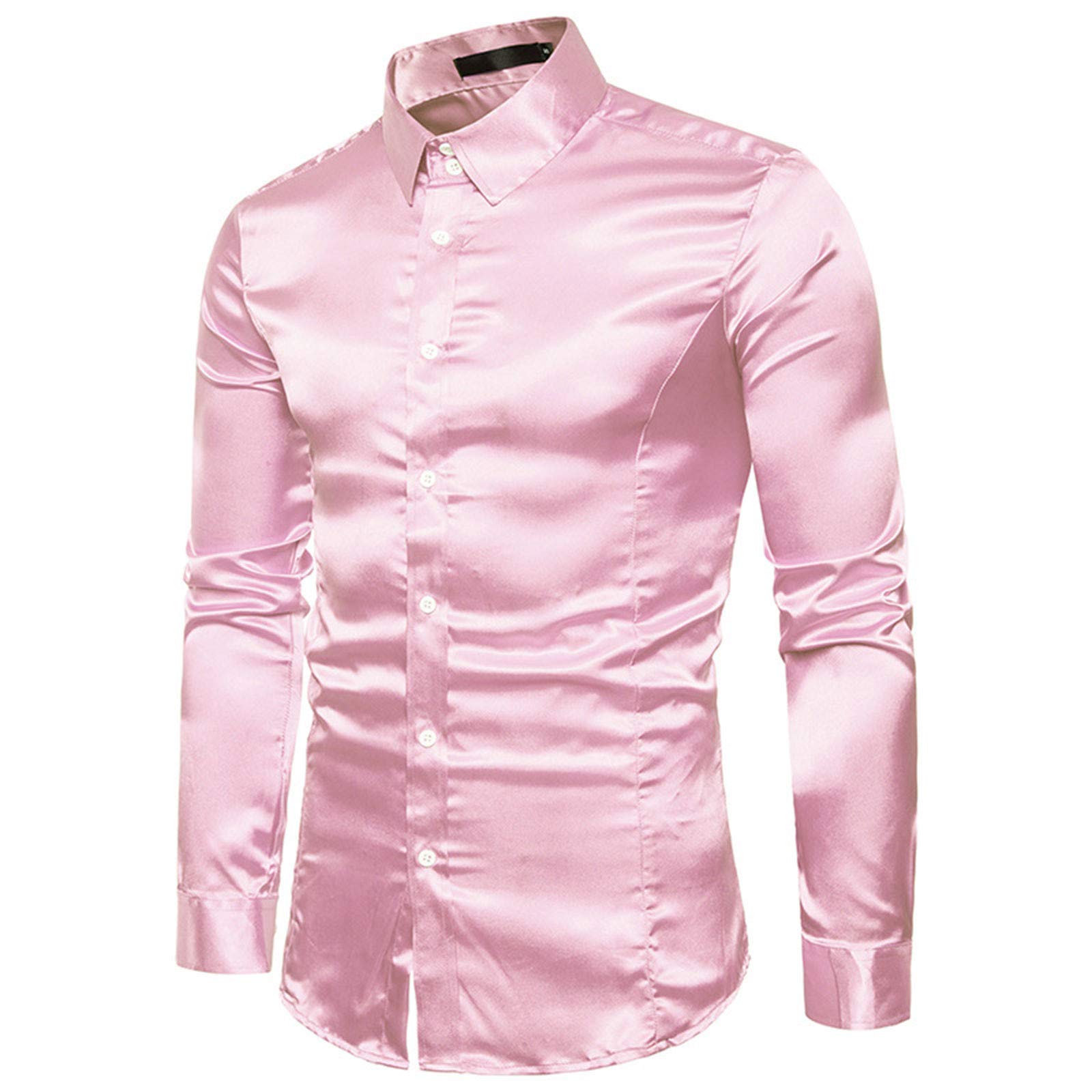 Premium Men's Slim Fit Dress Shirts - Shiny Long Sleeve Button Down Shirts for Business, Wedding & Party | Luxury Formal & Casual Wear for Office, Date Night & Special Occasions