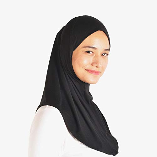 One Piece Al Amira Hijab - Instant Head Scarf in Soft Cotton Jersey - Practical Head Cover for Women (Medium Size) - Perfect for Daily Wear, Prayer & Modest Fashion