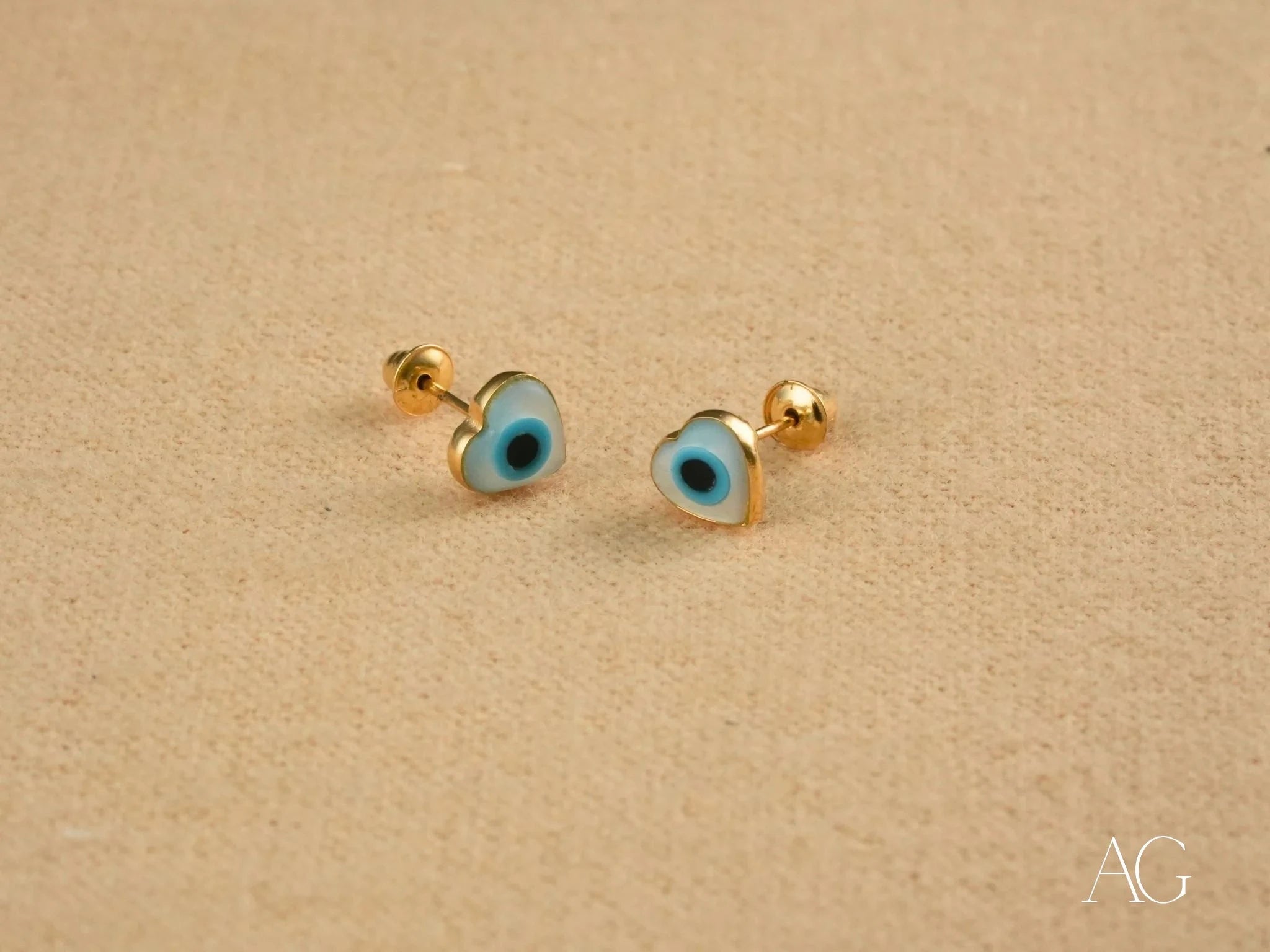18K Gold Heart Evil Eye Earrings for Women - Protection Jewelry with Love Symbol - Perfect for Gifts, Weddings & Everyday Wear