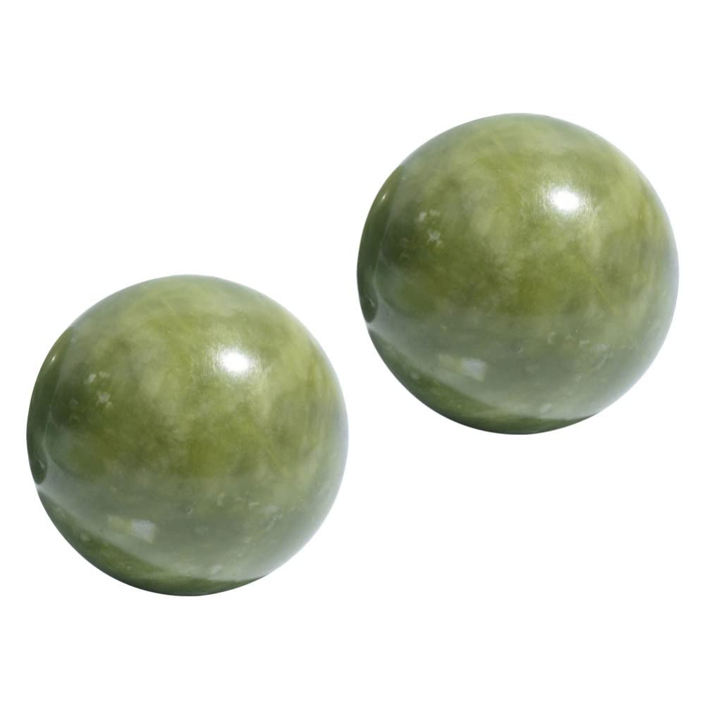 Premium 2-Piece Chinese Baoding Balls - Jade Health Exercise & Massage Hand Balls for Stress Relief, Finger Strength, and Meditation - Perfect for Home, Office, Travel & Outdoor Use