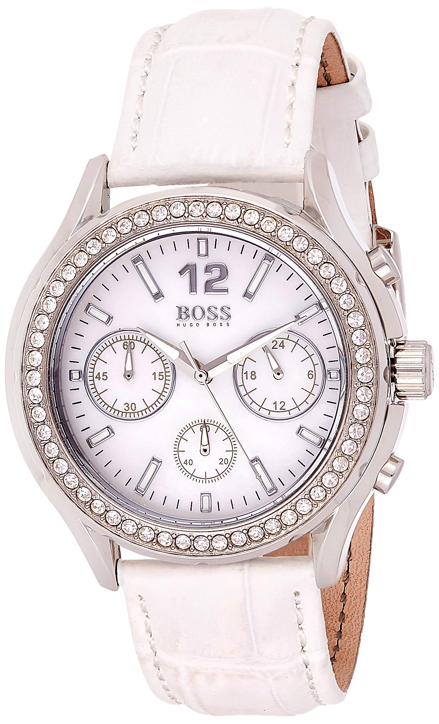 Hugo Boss 1502263 Women's White Leather Watch - Elegant Dress Watch for Business, Office & Formal Occasions