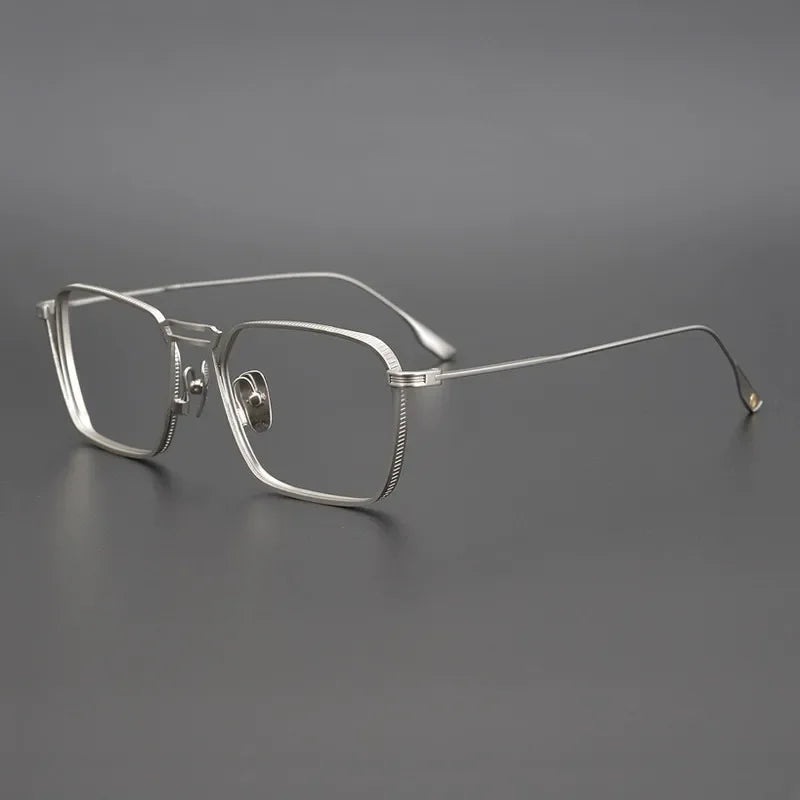 Aror Men's Full Rim Square Double Bridge Titanium Eyeglasses 49125 - Lightweight Durable Frame for Work, Reading & Driving - Premium Titanium Glasses for Men