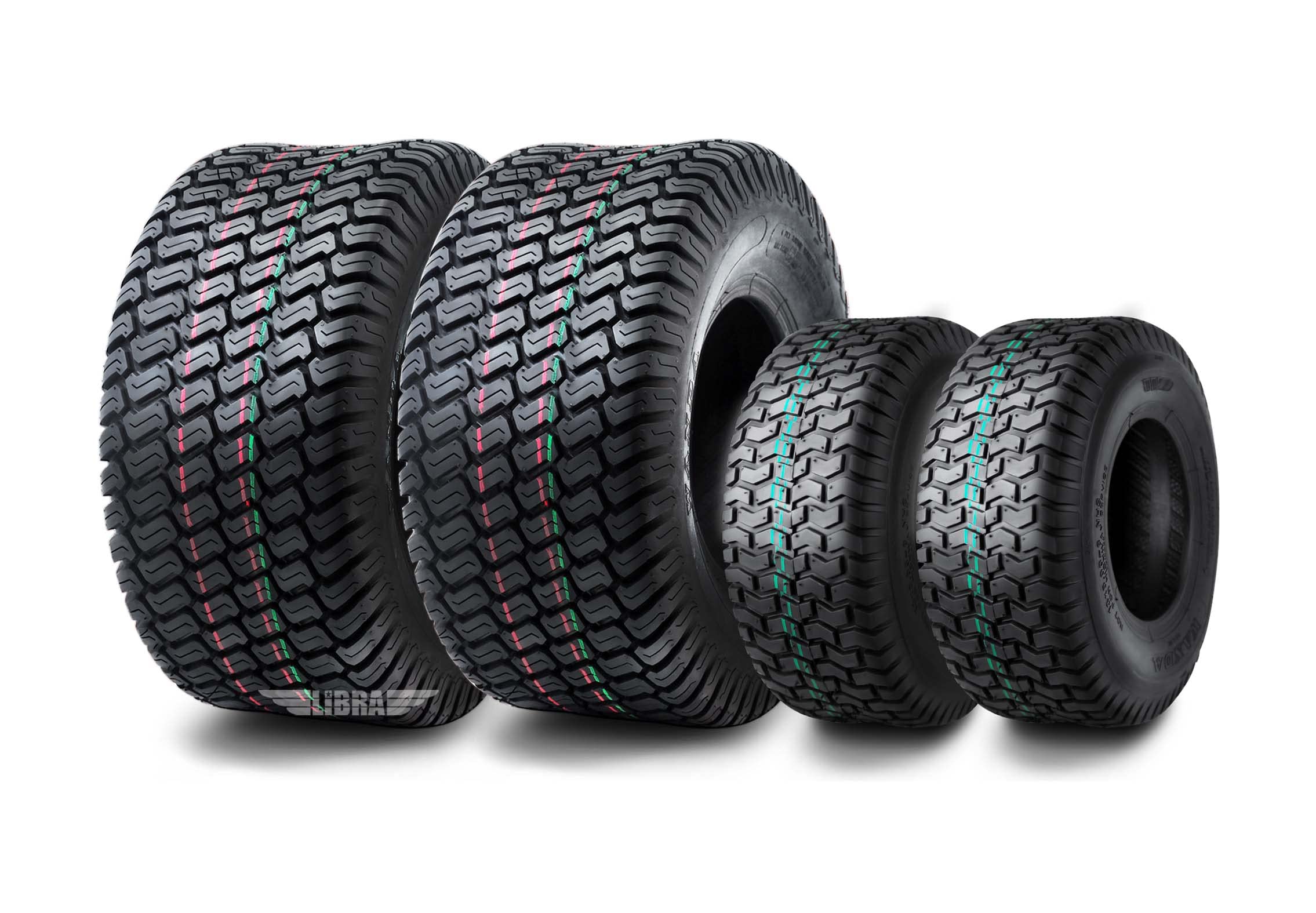 WANDA Set of 4 Lawn Mower Tires - 15x6-6 Front & 18x9.5-8 Rear 4PR Turf Tires (Fits Most Riding Mowers & Tractors) - Perfect for Golf Courses, Parks & Residential Lawn Care
