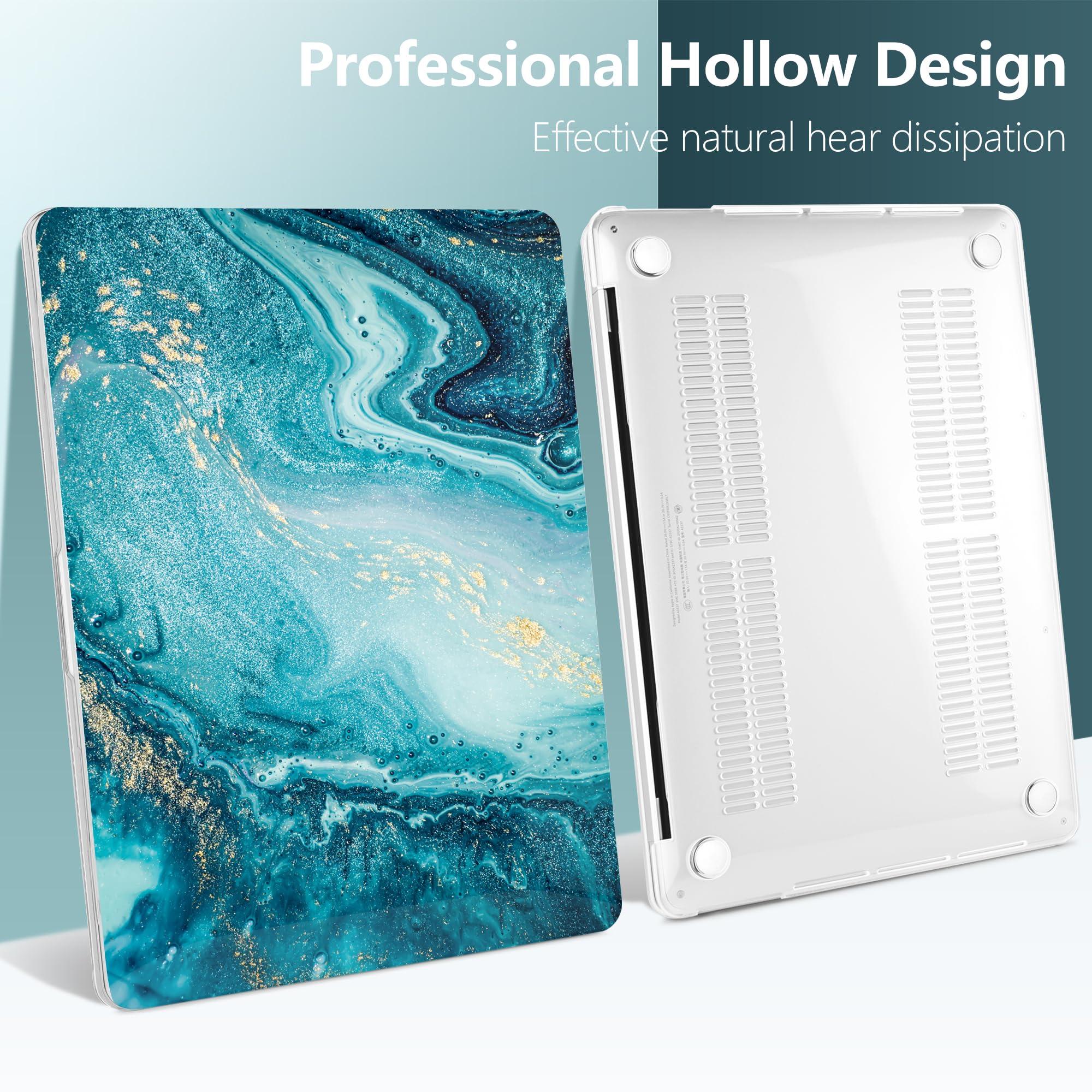 Dongke Hard Plastic Protective Case Cover for MacBook Pro 13 inch (Model A2251/A2289, 2020 Release) - Compatible with Retina Display & Touch Bar, Fits Touch ID - Abstract Ocean Design - Perfect for Office, Travel, and Everyday Use
