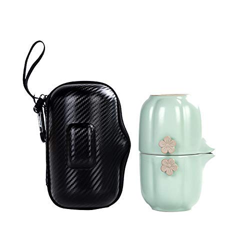 Premium Portable Kung Fu Tea Set - Ceramic Teapot & Gaiwan Cups for Travel & Tea Ceremony | Traditional Chinese Porcelain Teaware for Home, Office & Outdoor Use
