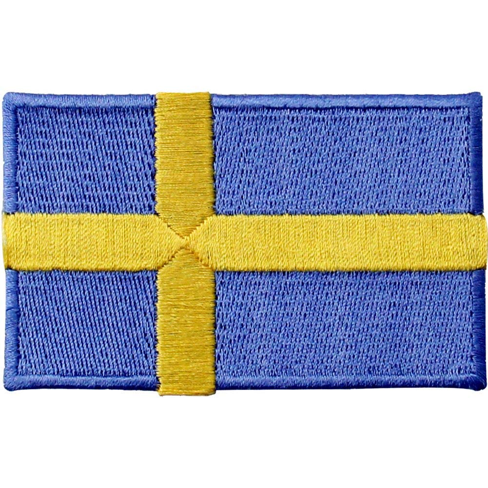 Sweden Flag Patch - Embroidered Swedish Iron On & Sew On National Emblem for Backpacks, Jackets & DIY Crafts