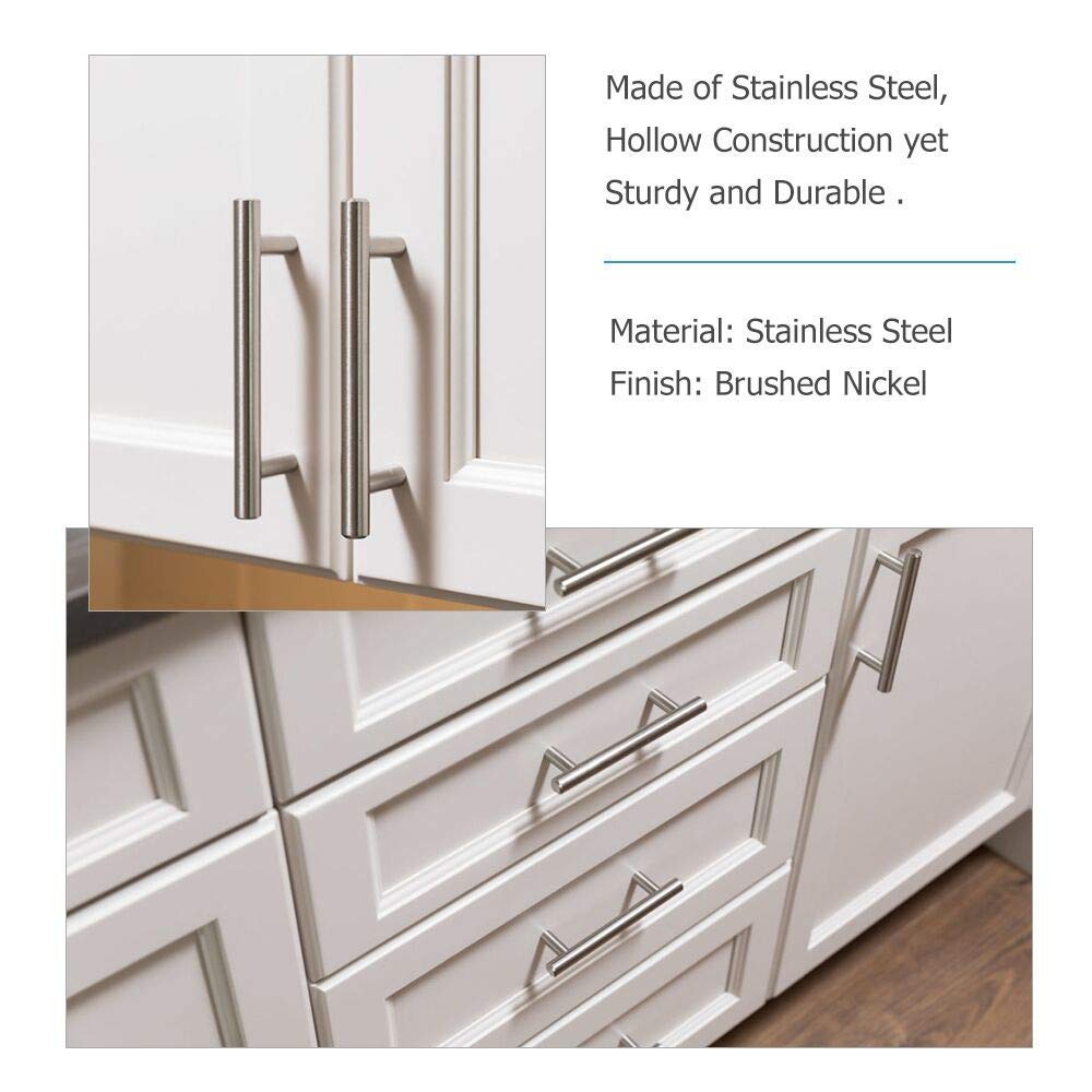 5 Pack Brushed Nickel Cabinet Handles & Drawer Pulls - 2-1/2