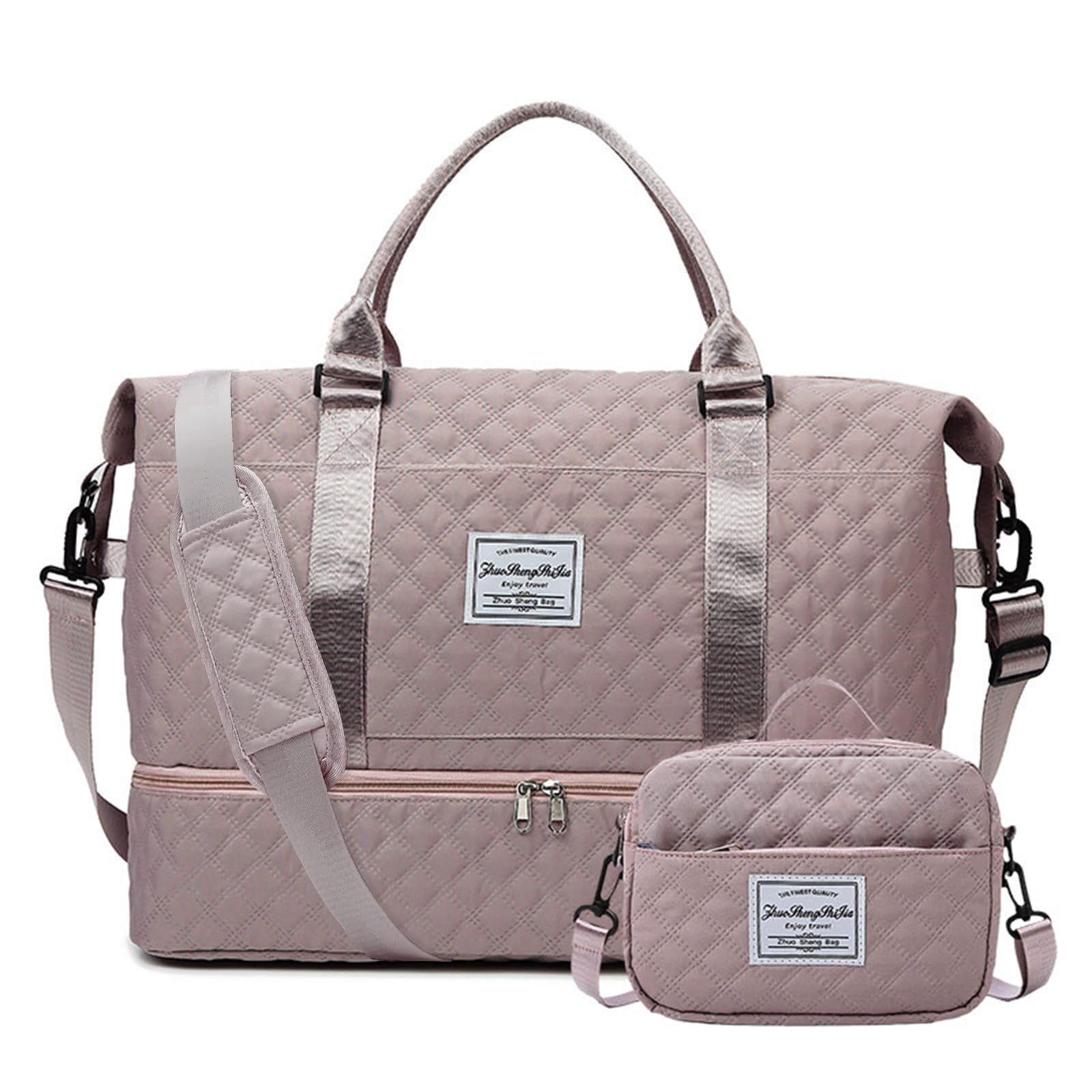 Stylish Women's Weekender Travel Duffle Bag with Shoe Compartment & Toiletry Pouch - Perfect for Overnight Trips, Gym Workouts, and Weekend Getaways - Durable Carry-On Duffel & Gym Tote Bag for Active Lifestyles