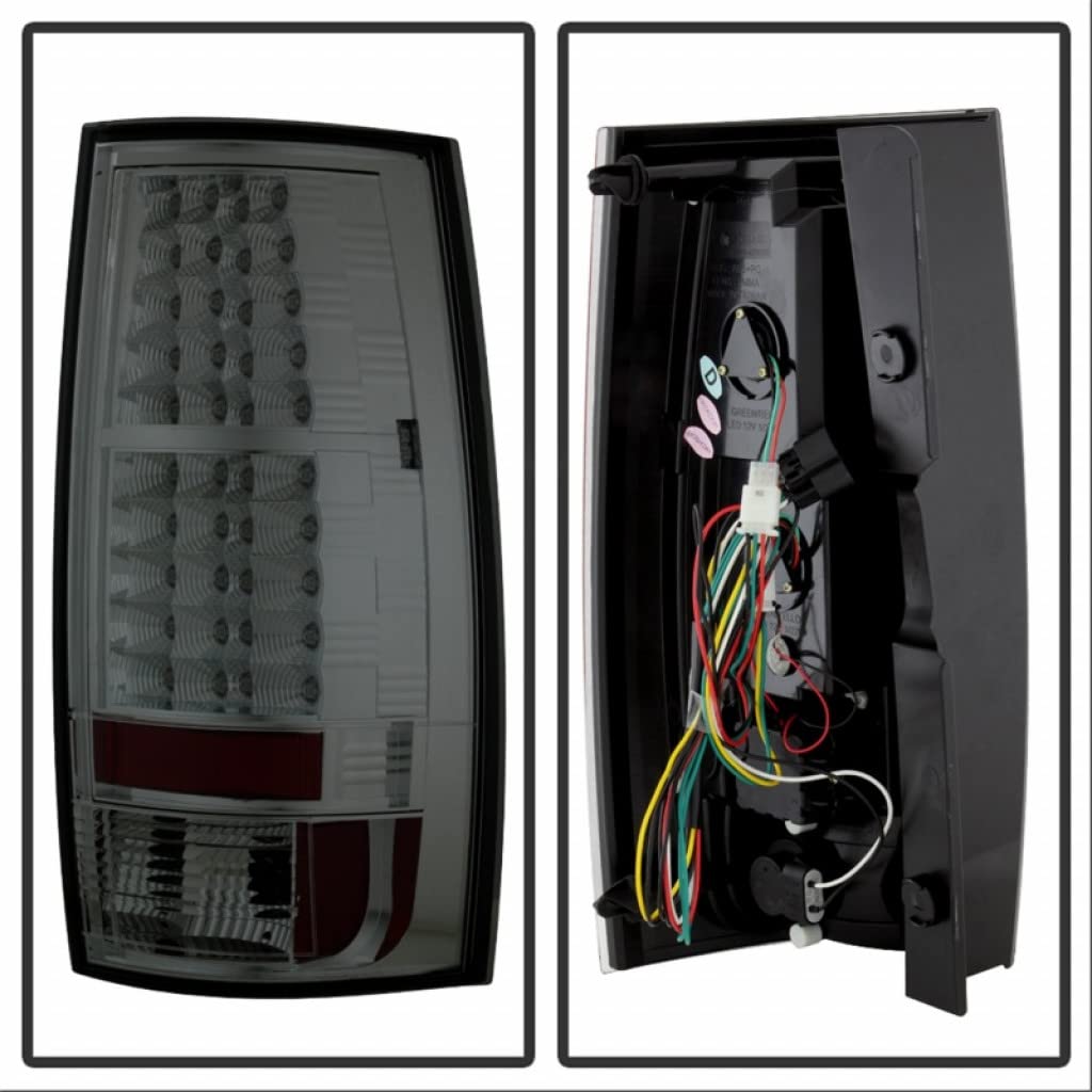 2007-2014 GMC Yukon LED Tail Lights Pair - Smoke Black - Spyder ALT-YD-CSUB07-LED-SM (5002174) - Upgrade Your Truck's Style & Visibility for Night Driving & Off-Road Adventures