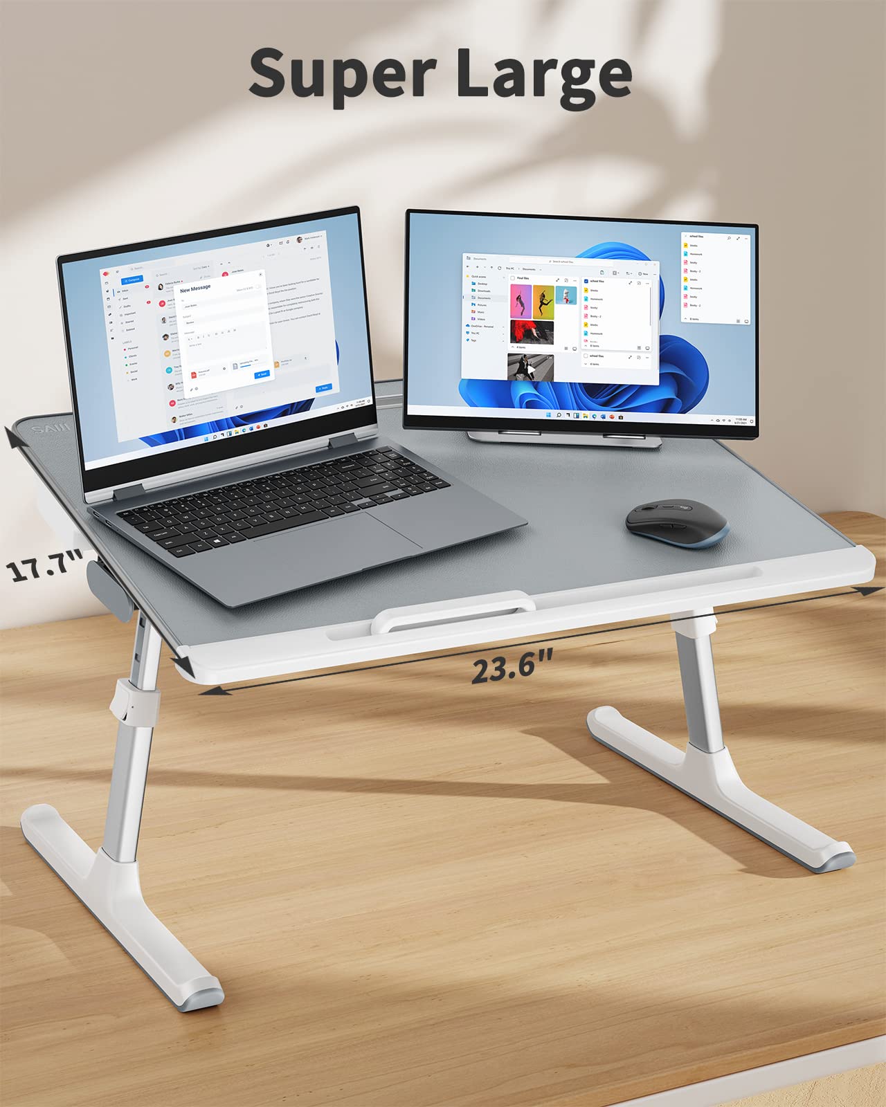SAIJI XX-Large Adjustable Foldable Laptop Bed Tray - 17.7