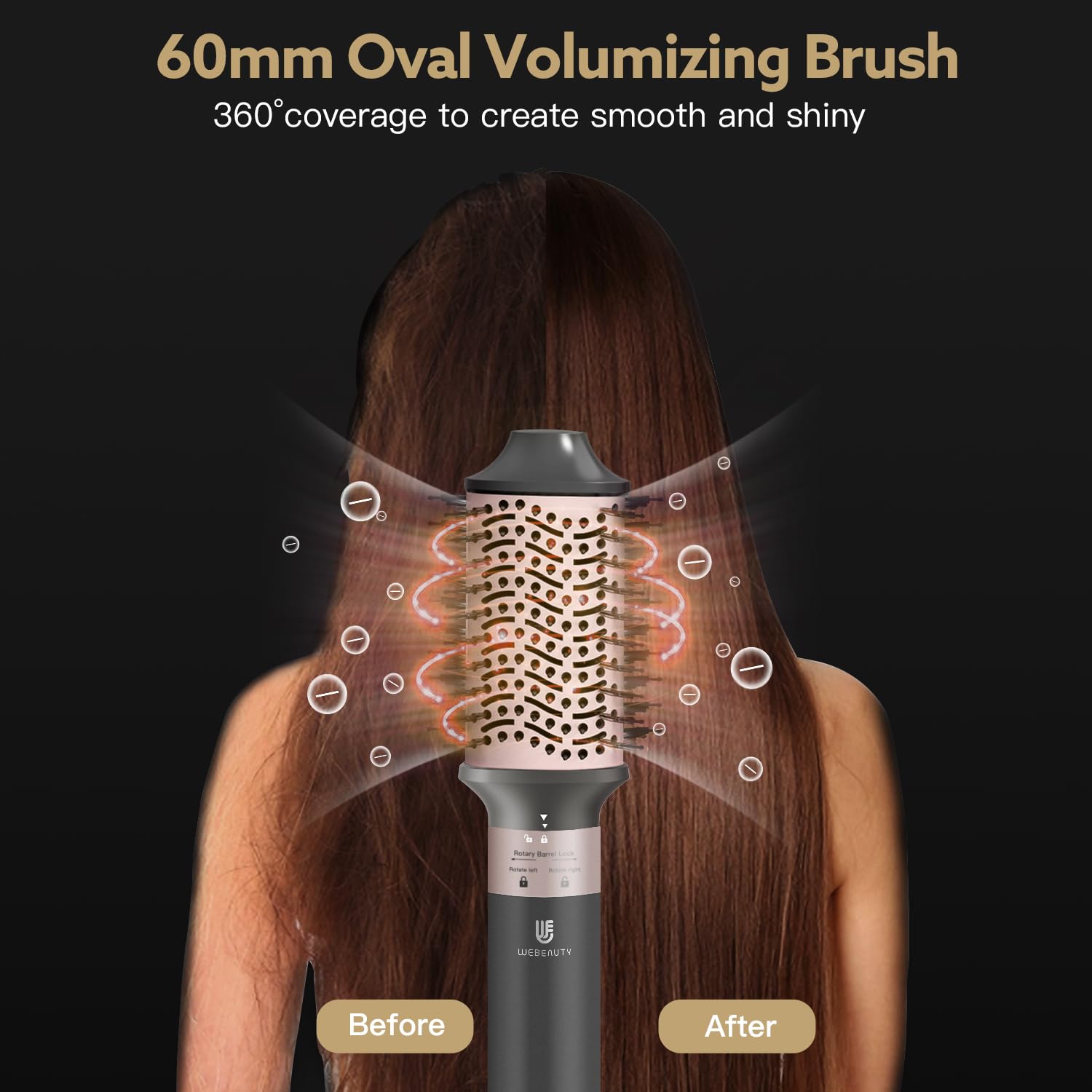 Professional Hair Dryer Brush & Hot Air Styling Tool - 4-in-1 Ionic Blow Dryer with 1.25