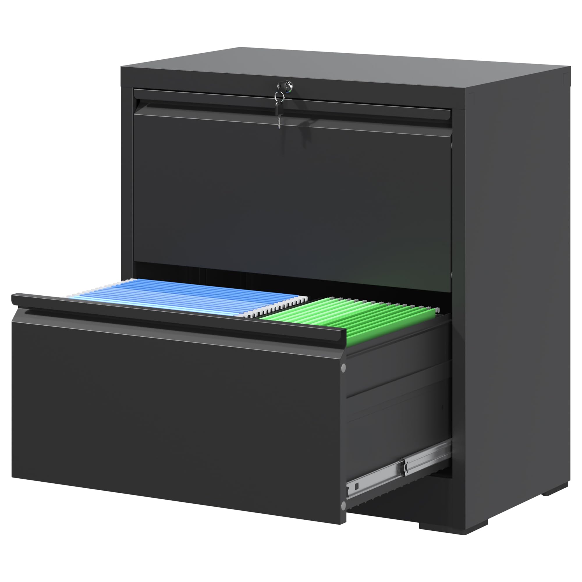 Heavy Duty Locking Metal Filing Cabinet with Drawers - Large Lateral Steel File Cabinet for Home & Office - Stores Legal/Letter Size Documents (Assembly Required) - Perfect for Organizing Office Files, School Records & Home Documents