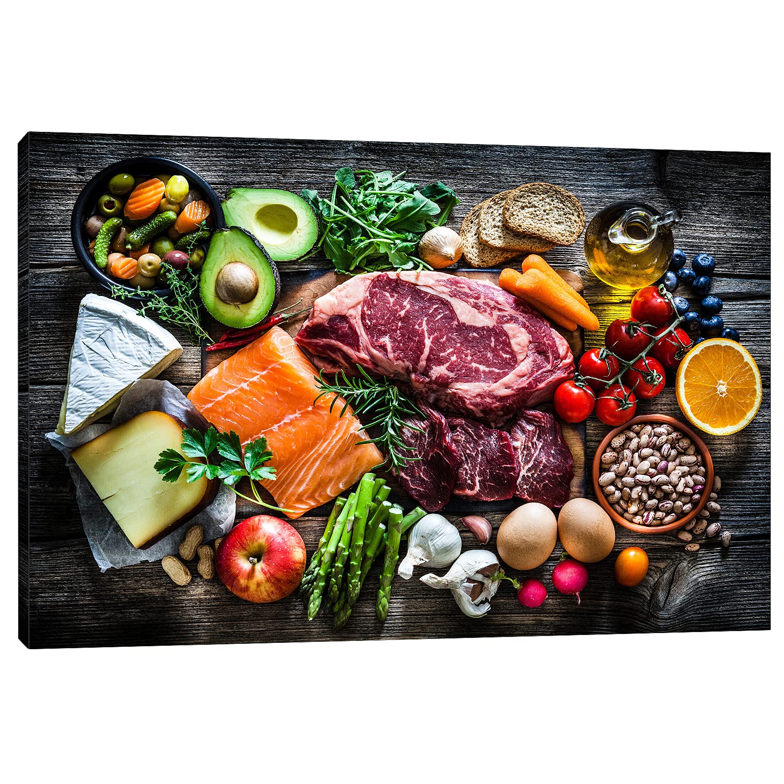 TIMUBA Modern Kitchen Canvas Wall Art - 28x40 Inches Appetizing Food Photos for Home & Restaurant Decor - Perfect for Dining Room, Kitchen Wall Decoration & Cafe Interior Design