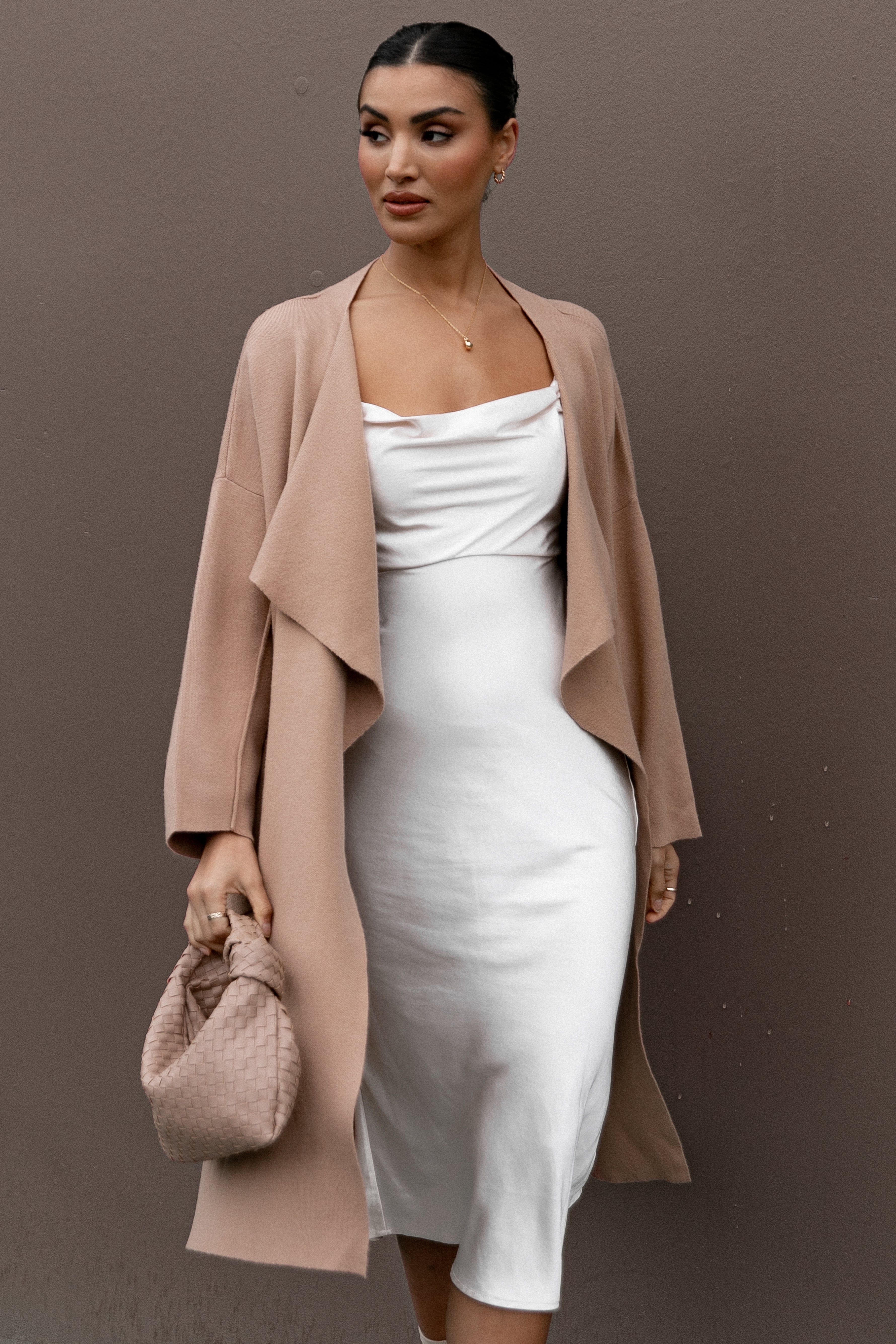 Elura Coatigan - Women's Camel Long Cardigan Sweater for Fall & Winter | Cozy Knit Wrap, Open Front, Versatile Layering Piece for Office, Travel & Casual Outfits