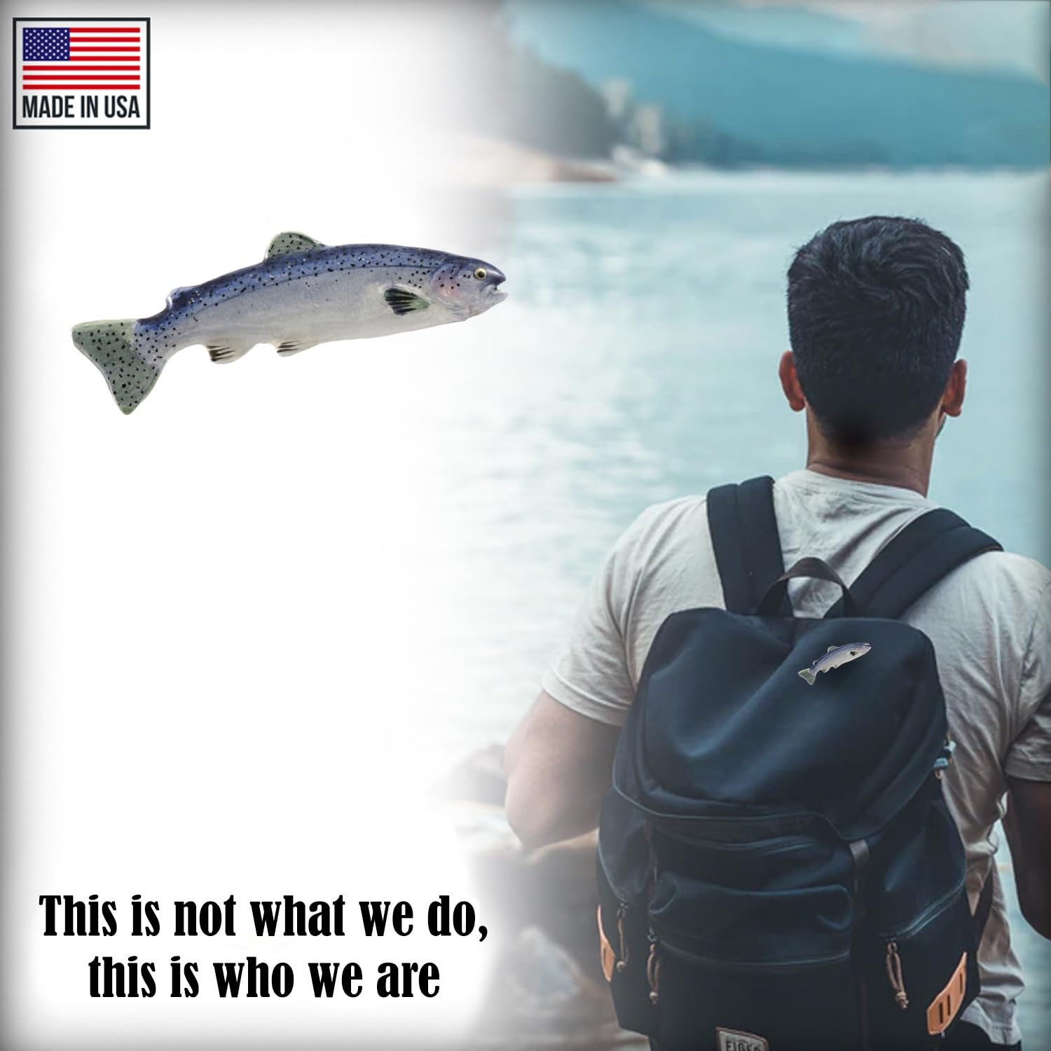 Steelhead Fish Lapel Pins for Women - Handmade in USA, 200 Unique Designs - Hat Pins, Brooches, Jewelry Gifts for Fishing Enthusiasts (Perfect for Outdoor Events, Fishing Trips & Collector Displays) FP030D