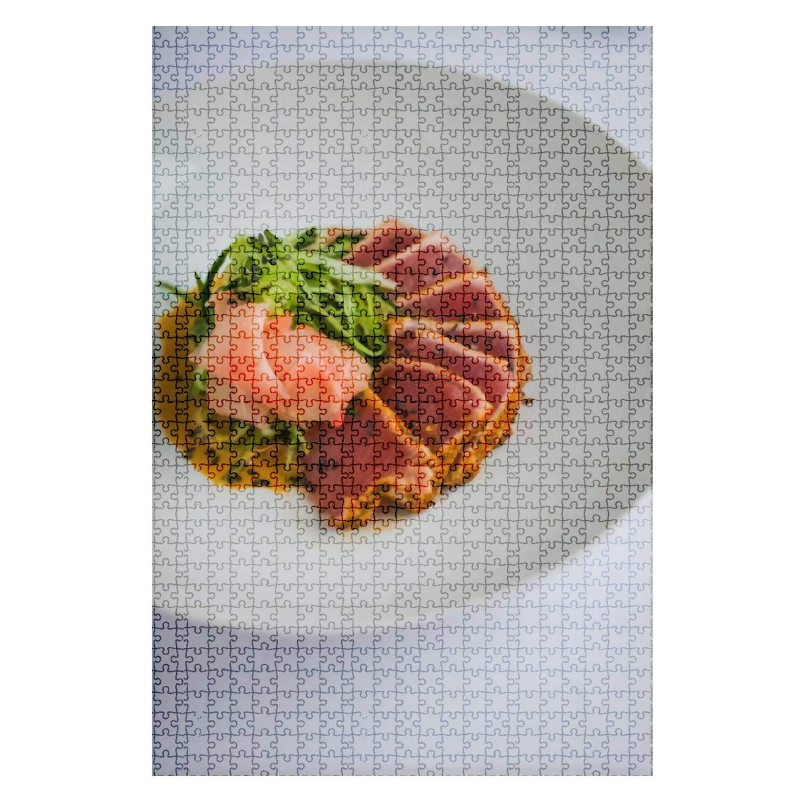 1000-Piece Wooden Jigsaw Puzzle - Premium Ahi Tuna Sushi Art with Sesame Crust | Educational DIY Toy for Adults & Kids | Stress Relief, Home Decor, Family Game Night
