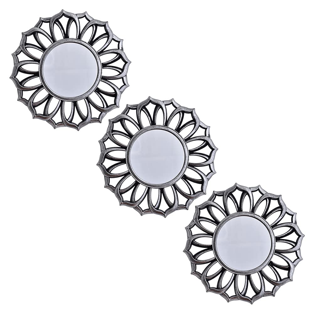 Decorative Round Wall Mirrors Set of 3 | Stylish Circle Mirrors for Bedroom, Living Room, Bathroom & Entryway Wall Decor