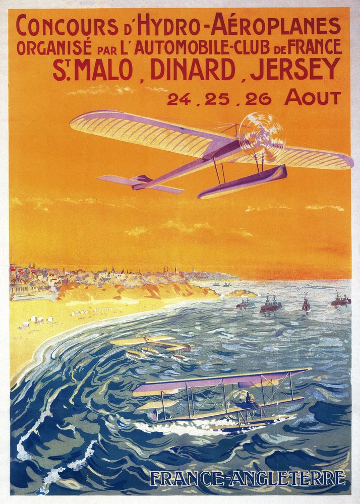 Vintage Float Planes Travel Poster - 12x18 Art Print for Wall Decor | Aviation & Nautical Theme | Perfect for Home, Office & Cabin Decor