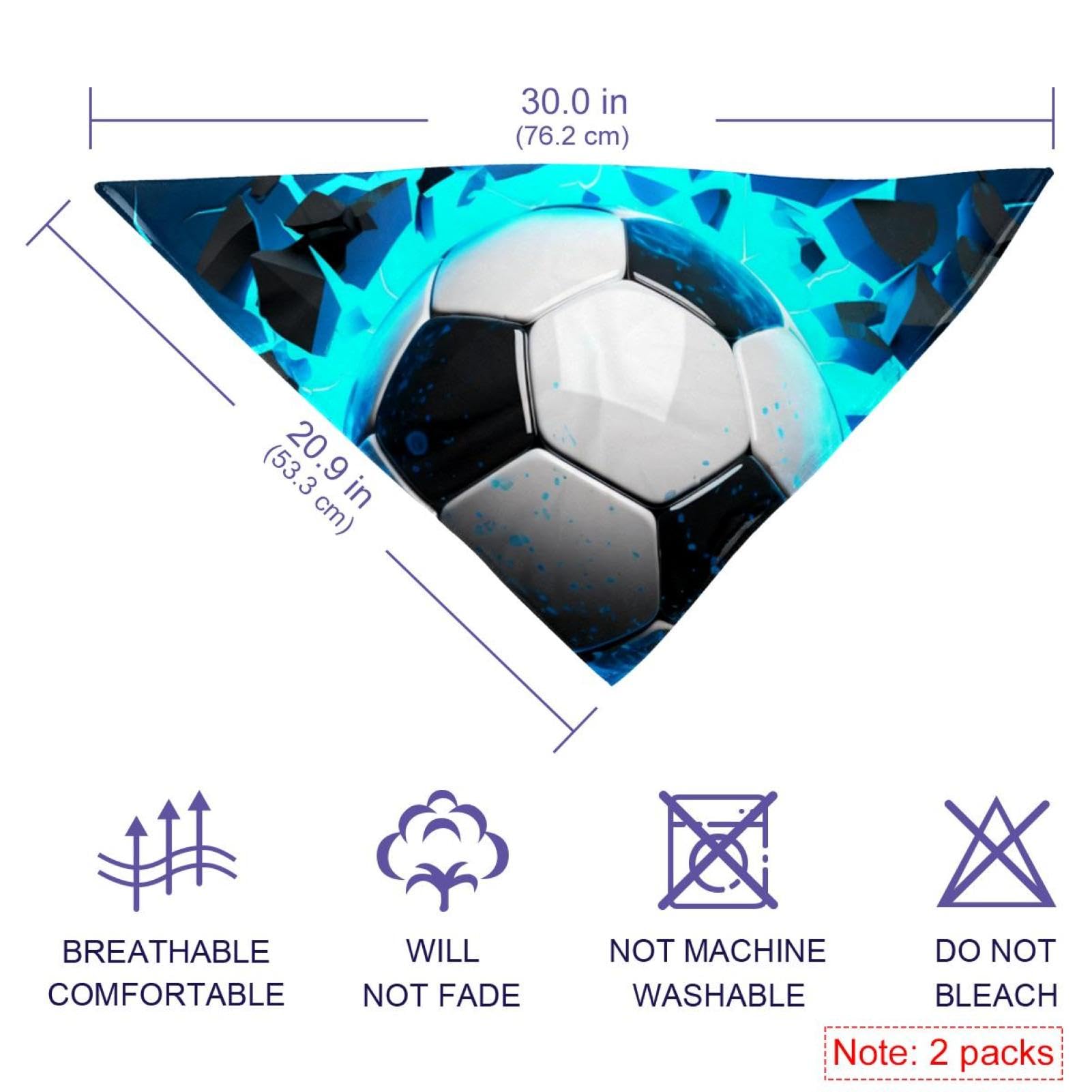 3D Light Wall Football Dog Bandanas - 2-Piece Set for Small, Medium & Large Pets - Adjustable Dog Scarf for Dogs & Cats - Perfect for Pet Parties, Photo Shoots & Outdoor Adventures
