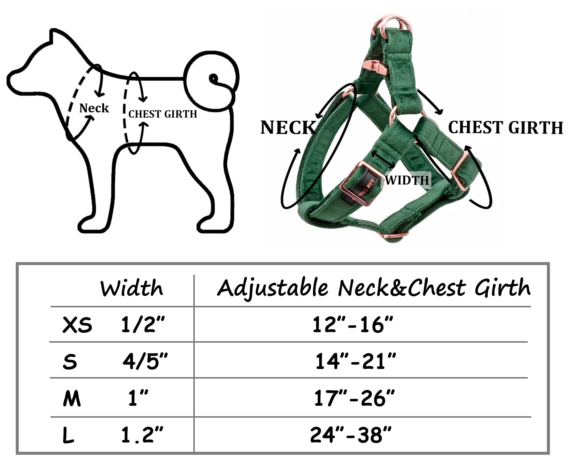 ARING PET Dog Harness No Pull Vest - Soft Velvet Adjustable Pet Harness for Small Medium Large Dogs - Perfect for Walking, Training & Outdoor Adventures