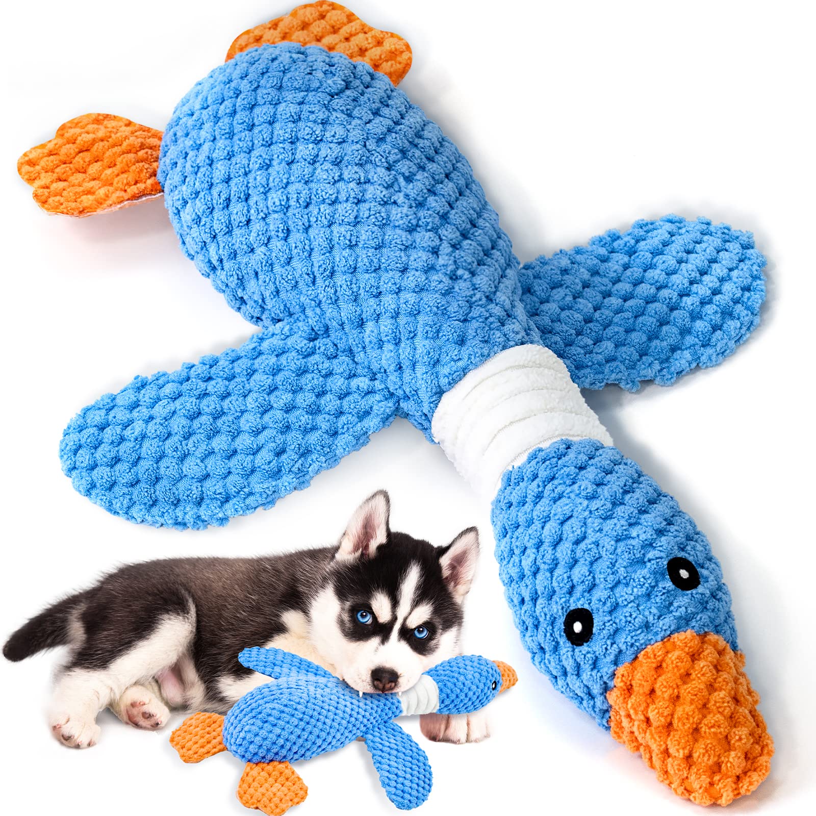 **Vitscan Upgraded Indestructible Dog Toys for Aggressive Chewers – Durable Squeaky Plush Chew Toys for Small, Medium & Large Breeds – Perfect for Teething Puppies & Playtime (Duck Design)**    *(Great for Indoor/Outdoor Play, Training Rewards & Anxiety Relief for Dogs)*