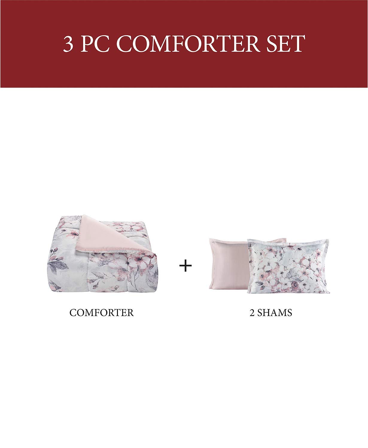 Sunham Floral Comforter Set - Queen Size for Bedroom Decor