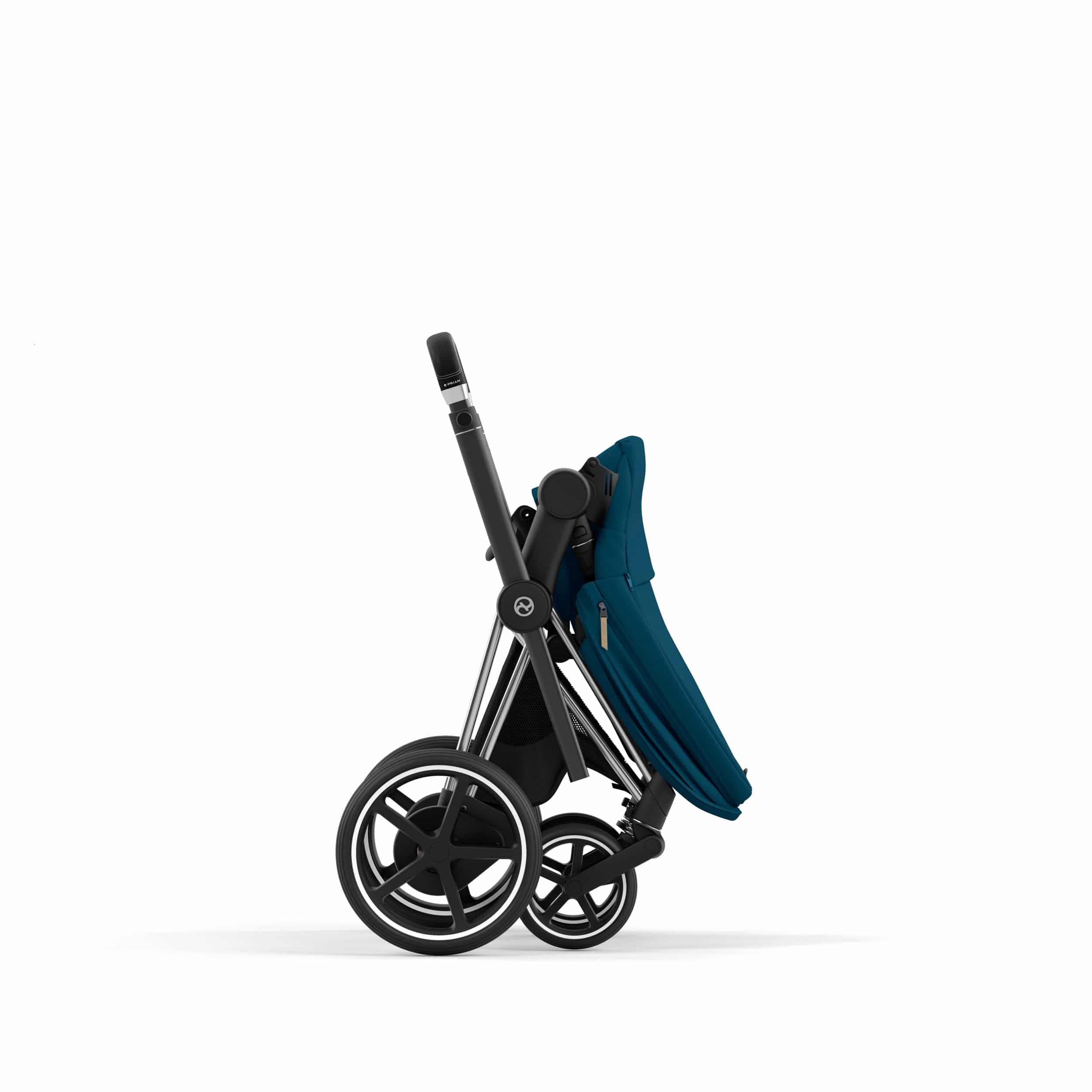 Cybex ePriam 2 Complete Stroller - Lightweight Chrome & Black Baby Stroller for Newborns to Toddlers | Perfect for City Walks, Shopping & Travel