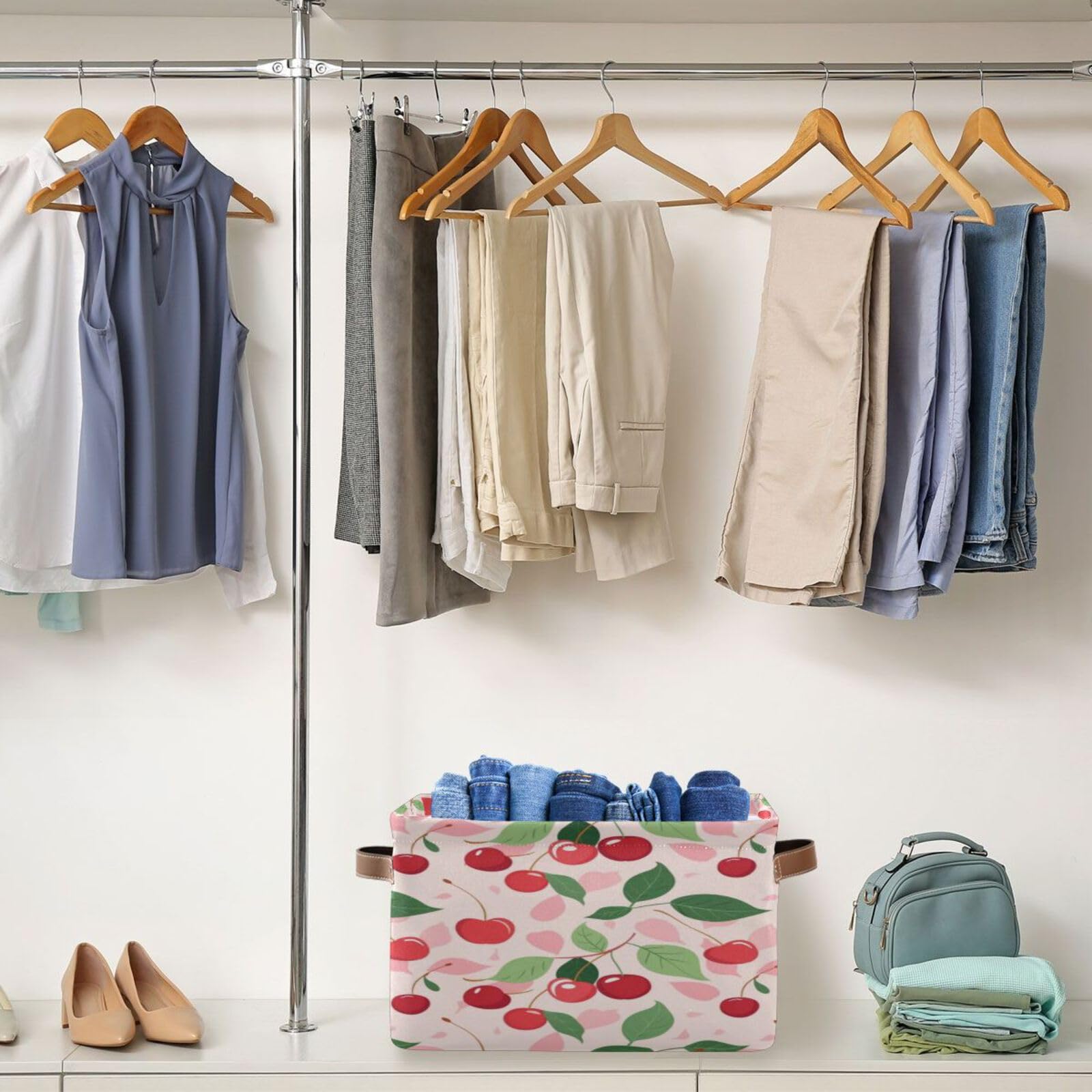 Large Fabric Storage Bins with Handles - Collapsible Shelves & Closet Organizer for Clothes, Toys, Home