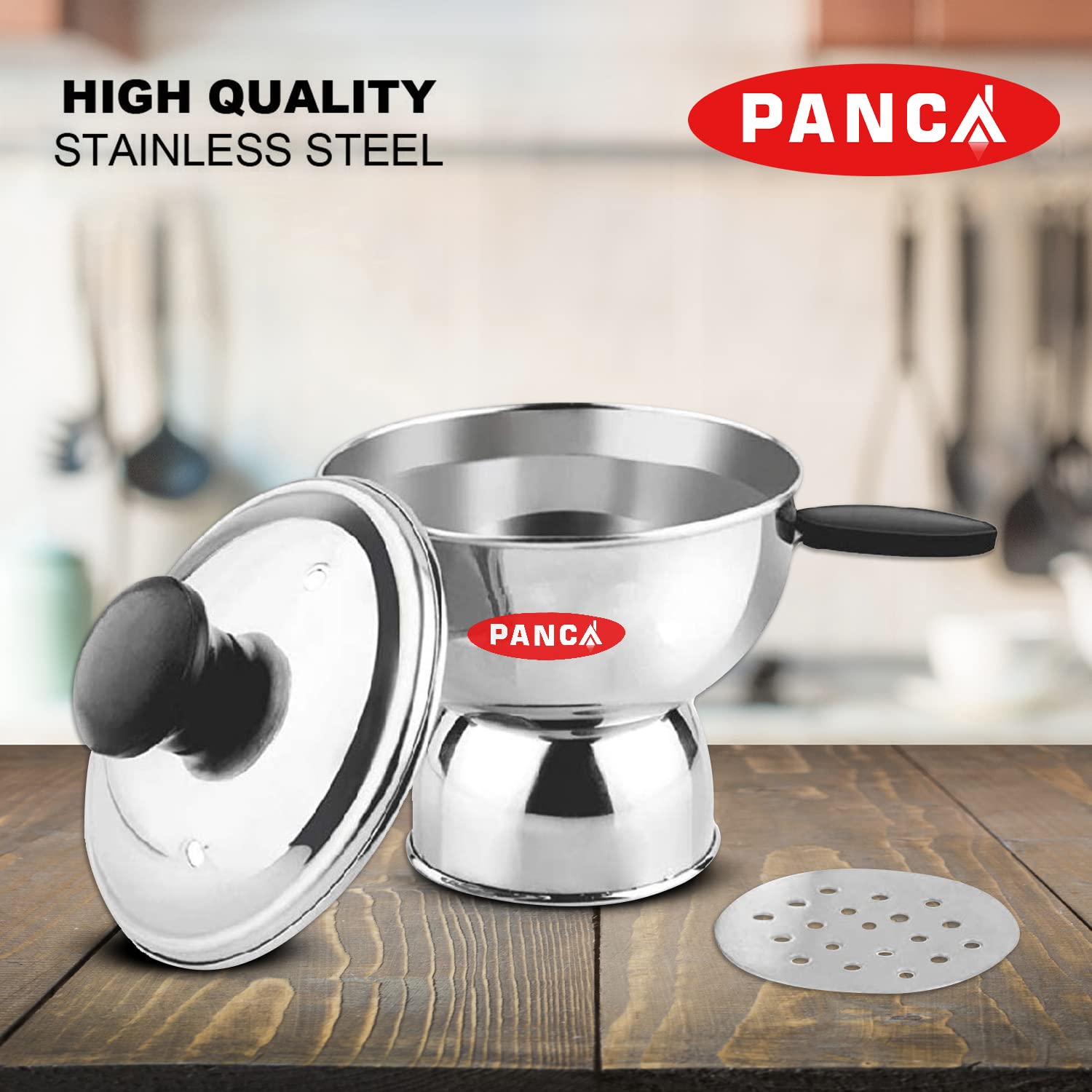 Premium Stainless Steel Puttu Maker with Handle - 0.50L Indian Puttu Steamer Cooker for Pressure Cooker | Traditional Kerala Breakfast Maker | Healthy Rice Cake & Coconut Steam Cooking | Perfect for Home Kitchens & South Indian Cuisine Lovers