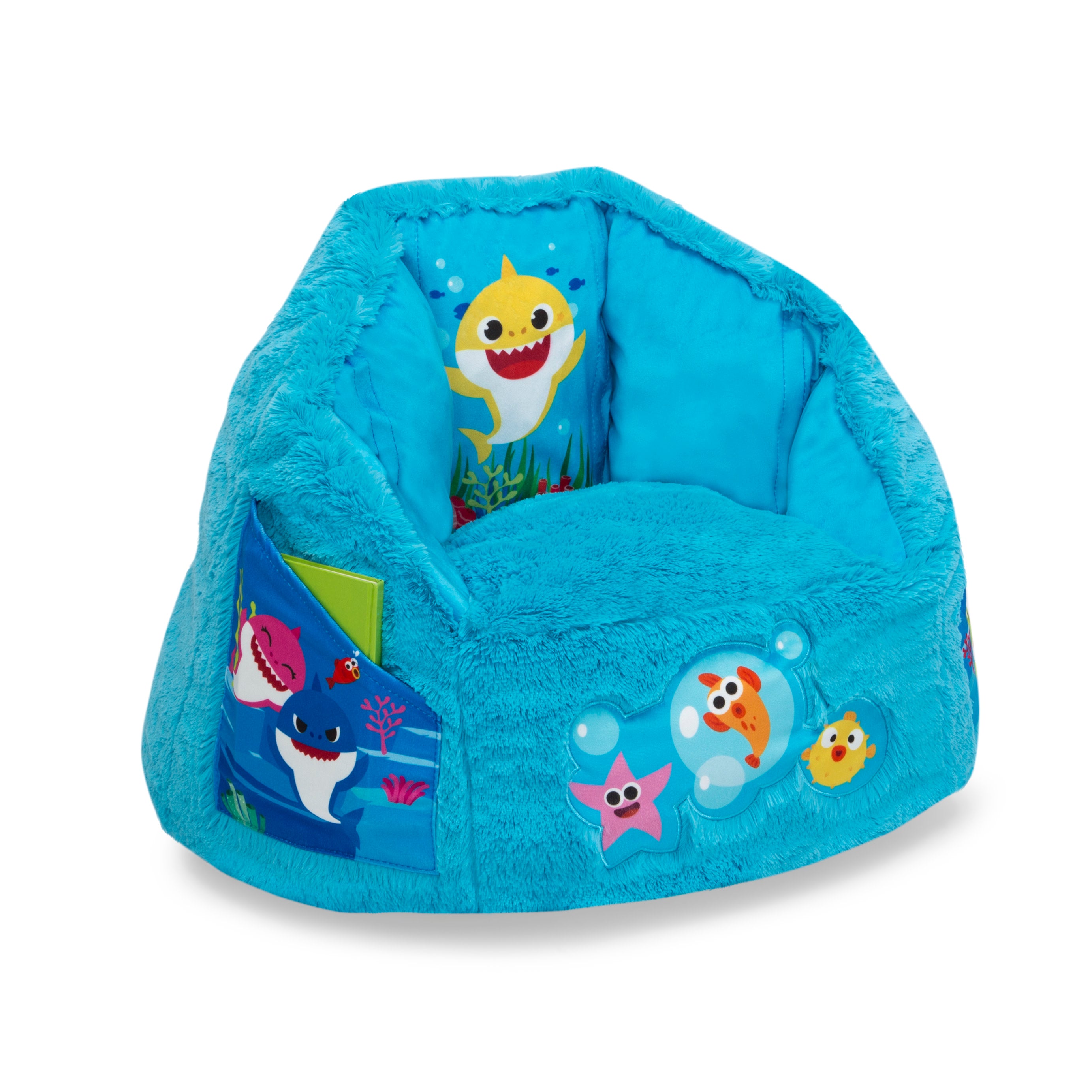 **Baby Shark Cozee Fluffy Chair for Kids - Soft & Comfy Toddler Chair (Up to 6 Years Old) - Perfect for Playrooms, Bedrooms & Reading Nooks**