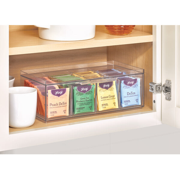 Premium Clear Tea Storage Organizer - Airtight Container for Loose Leaf Tea, Herbs & Spices - Perfect for Kitchen Pantry, Office & Travel Use
