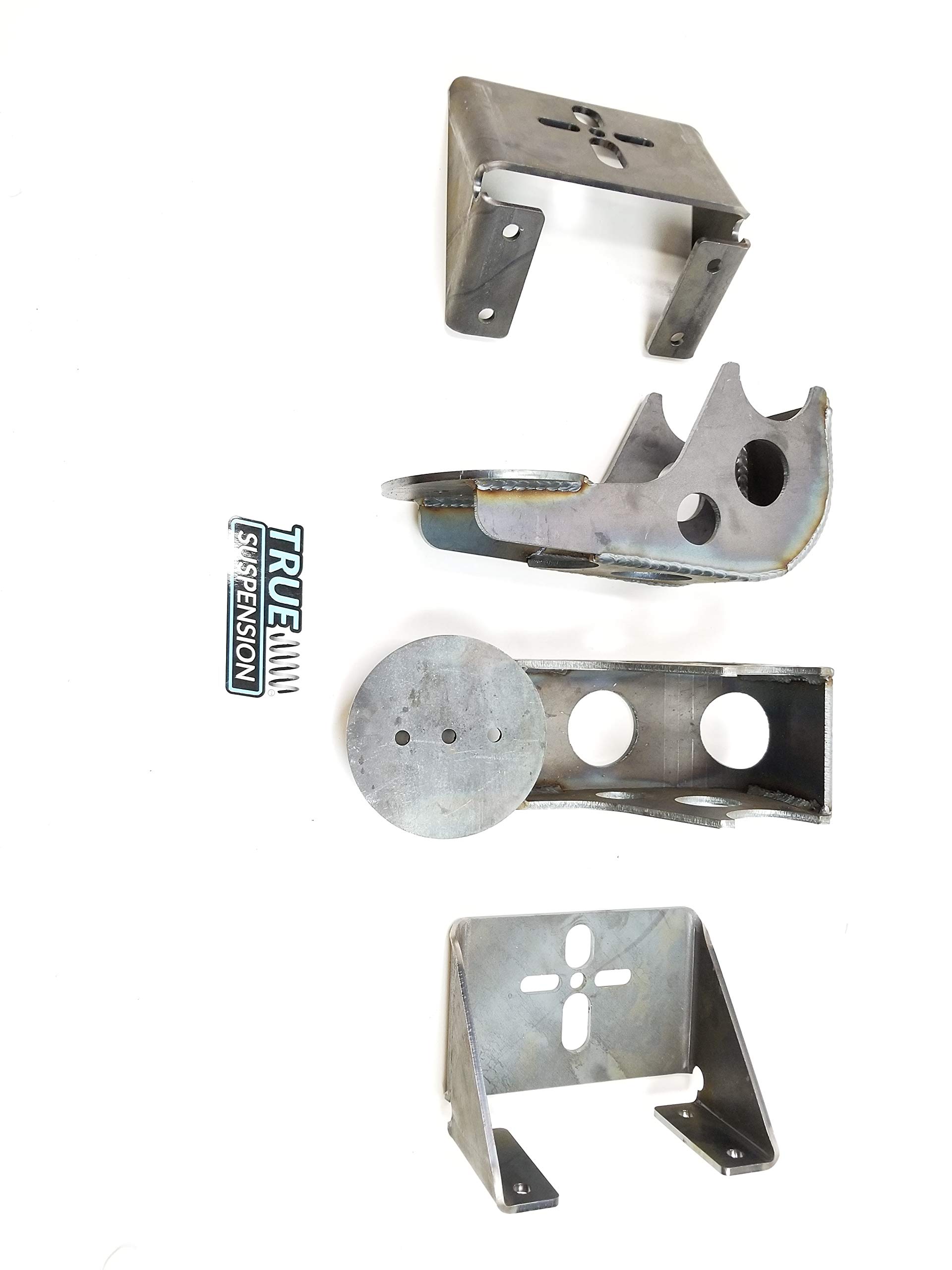 Universal Rear Air Ride Suspension Weld-on Axle Brackets with 2600 Series Air Springs Kit - Low Drop for 4 Link Setup - Perfect for Custom Truck and SUV Suspension Upgrades