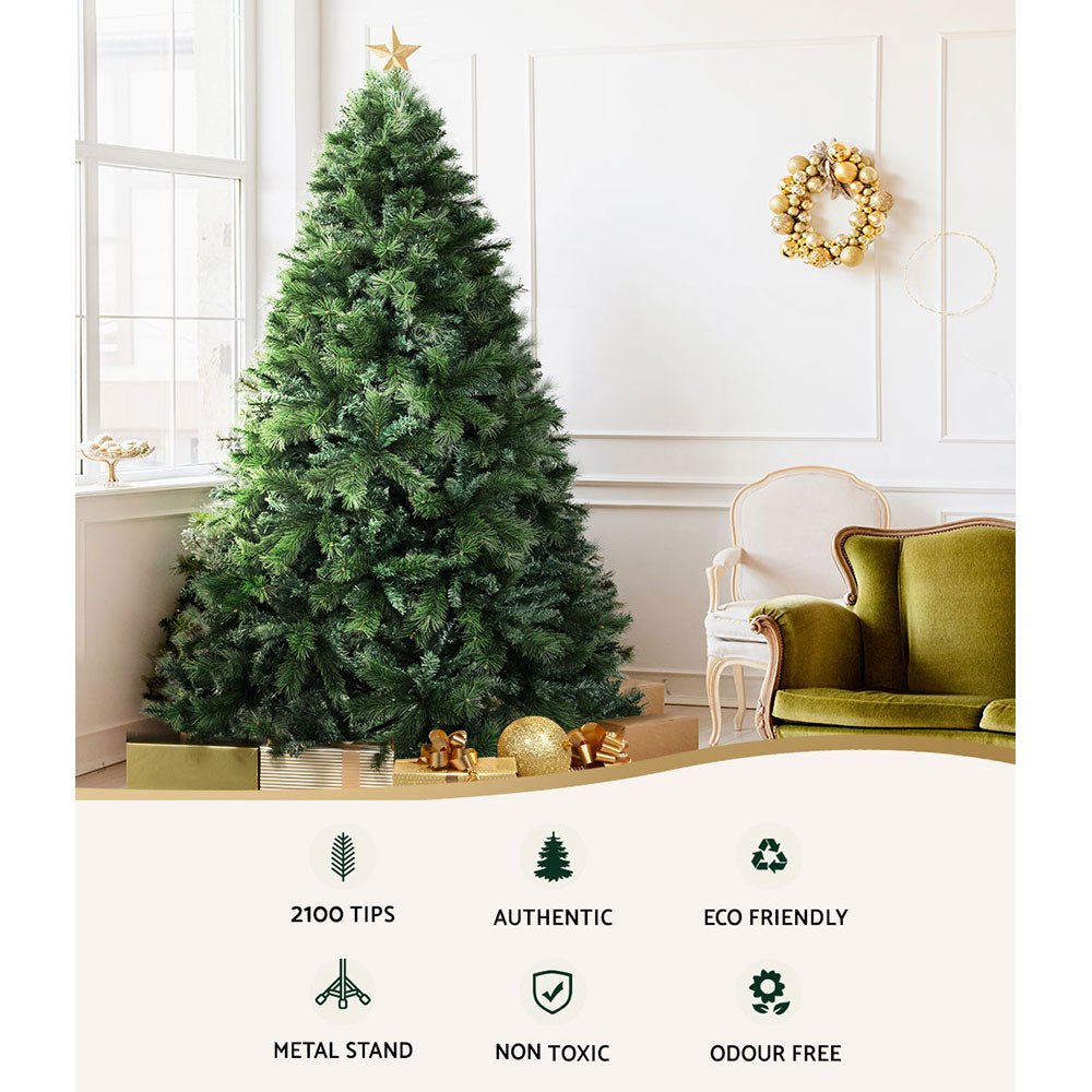 Premium 7.9ft Christmas Tree with 2100 Realistic Pine Needle Tips - Perfect for Home, Office, and Holiday Decorations