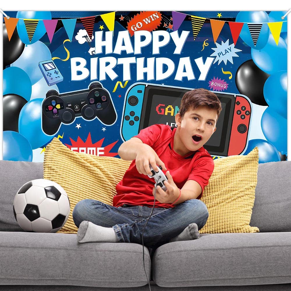 Video Game Birthday Backdrop - 6x3.6ft Gaming Theme Party Decor for Kids, Boys & Girls | Perfect for Gaming Birthday Parties, Streamer Backgrounds & Esports Events