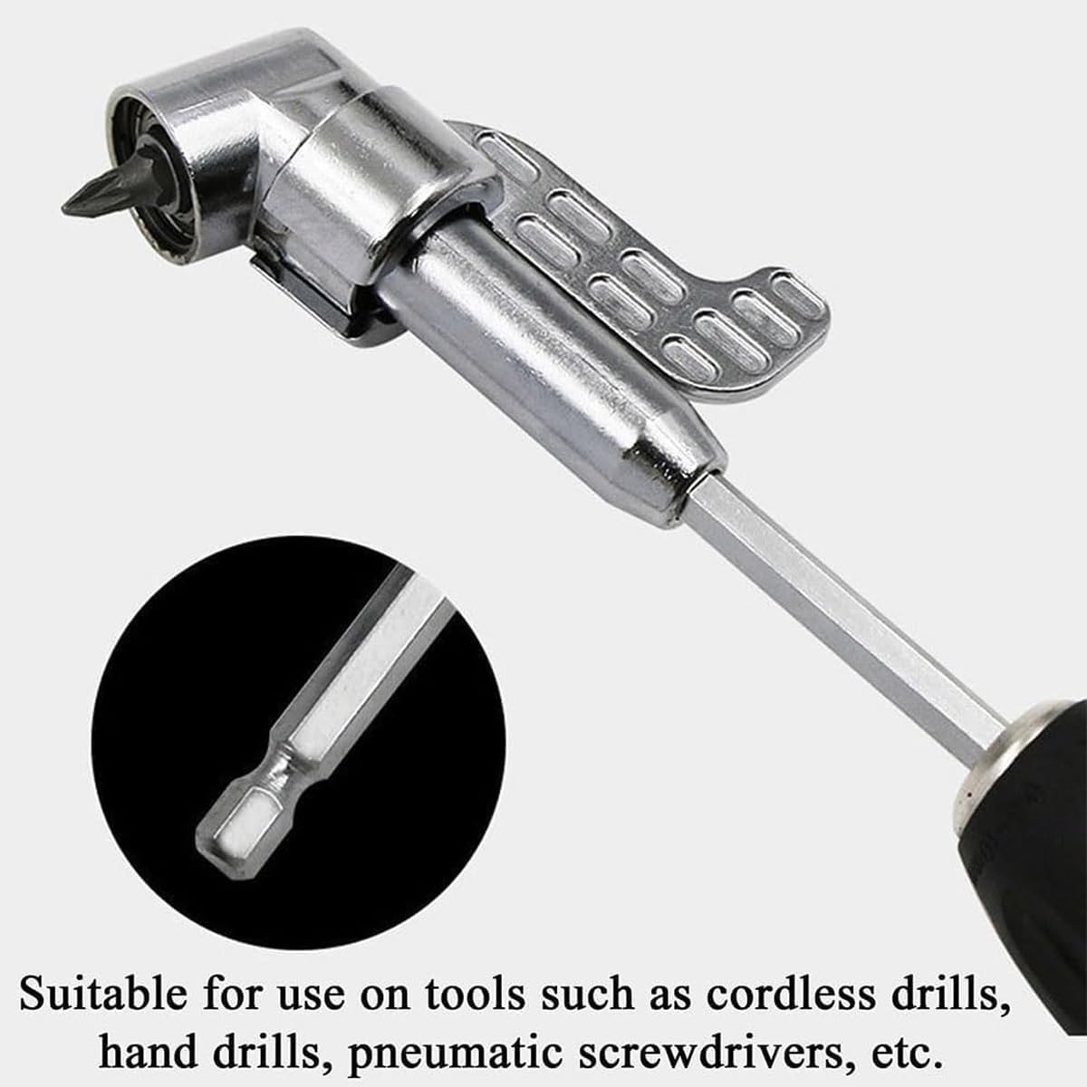 105 Degree Right Angle Drill Adapter - Adjustable Electric Corner Turner & Screwdriver Attachment for Tight Spaces (2025 New Model) - Perfect for HVAC, Plumbing, Automotive Repairs and DIY Projects in Confined Areas