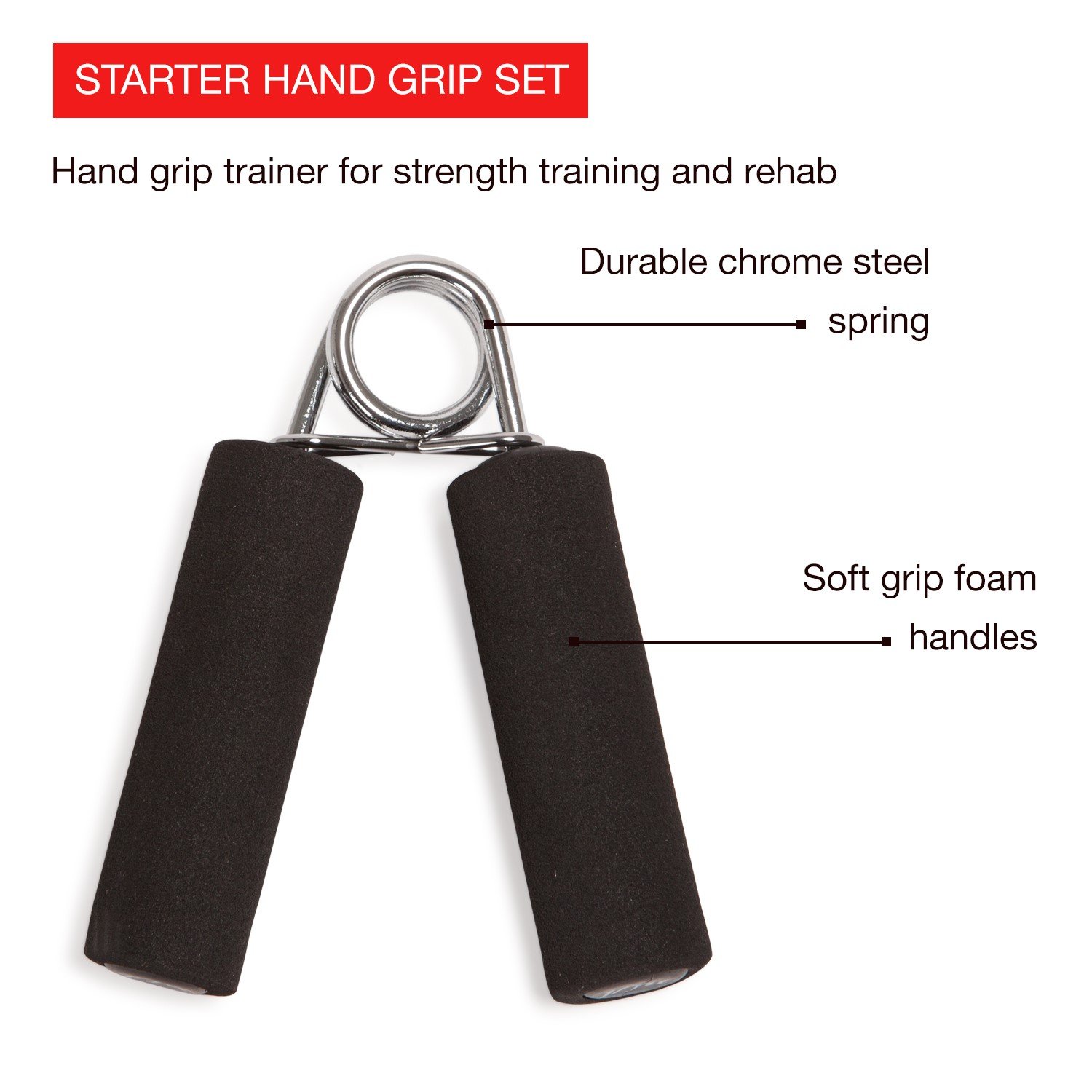 JFIT Starter Hand Grips - Pair of Comfortable Exercise Grips for Strength Training, Weightlifting & Gym Workouts - Perfect for Home Fitness, CrossFit & Powerlifting