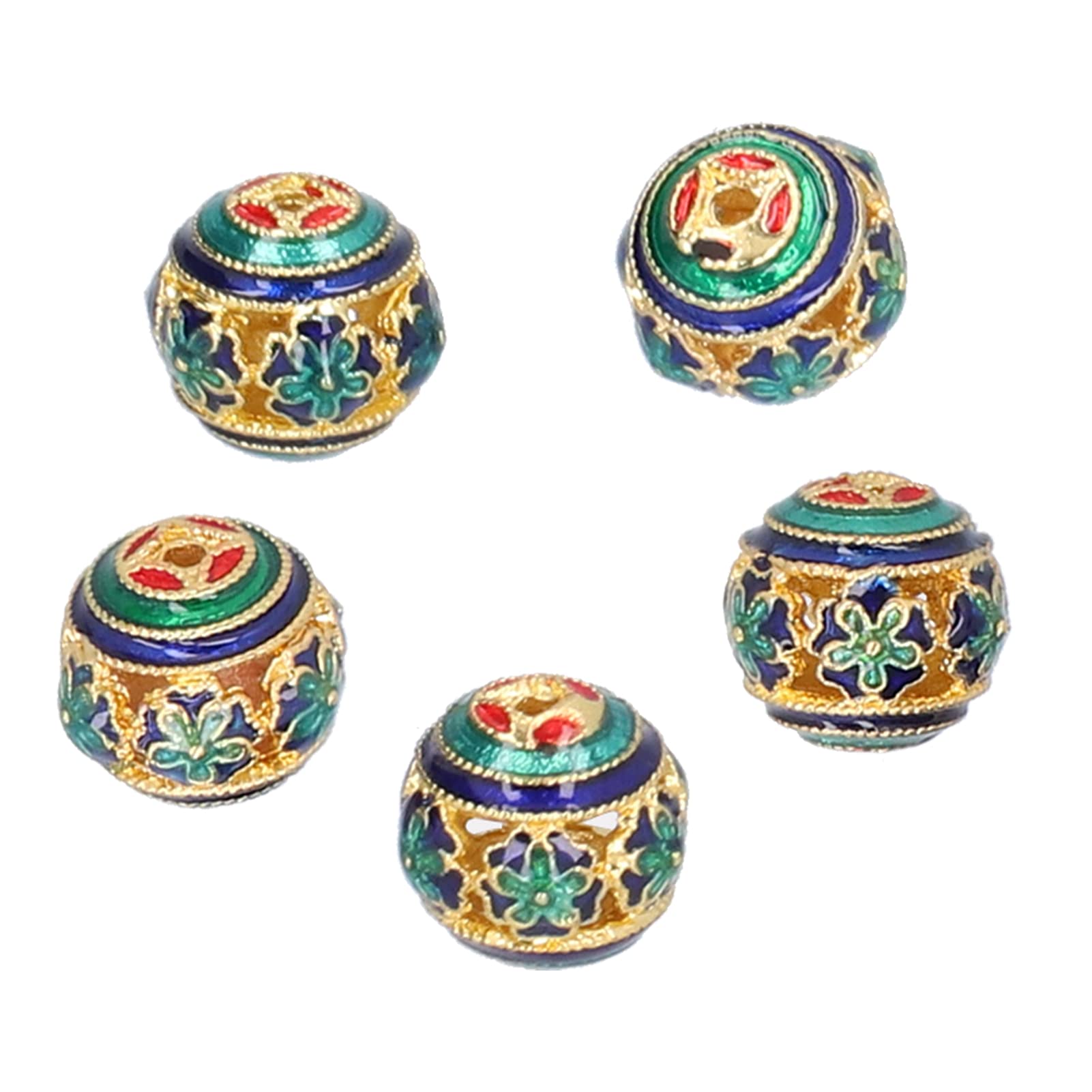 Exquisite Hollow Round Jewelry Beads 0.4in - Premium Craft Beads for Bracelet Making, Earrings & DIY Jewelry Projects - Perfect for Handmade Gifts, Party Favors & Fashion Accessories