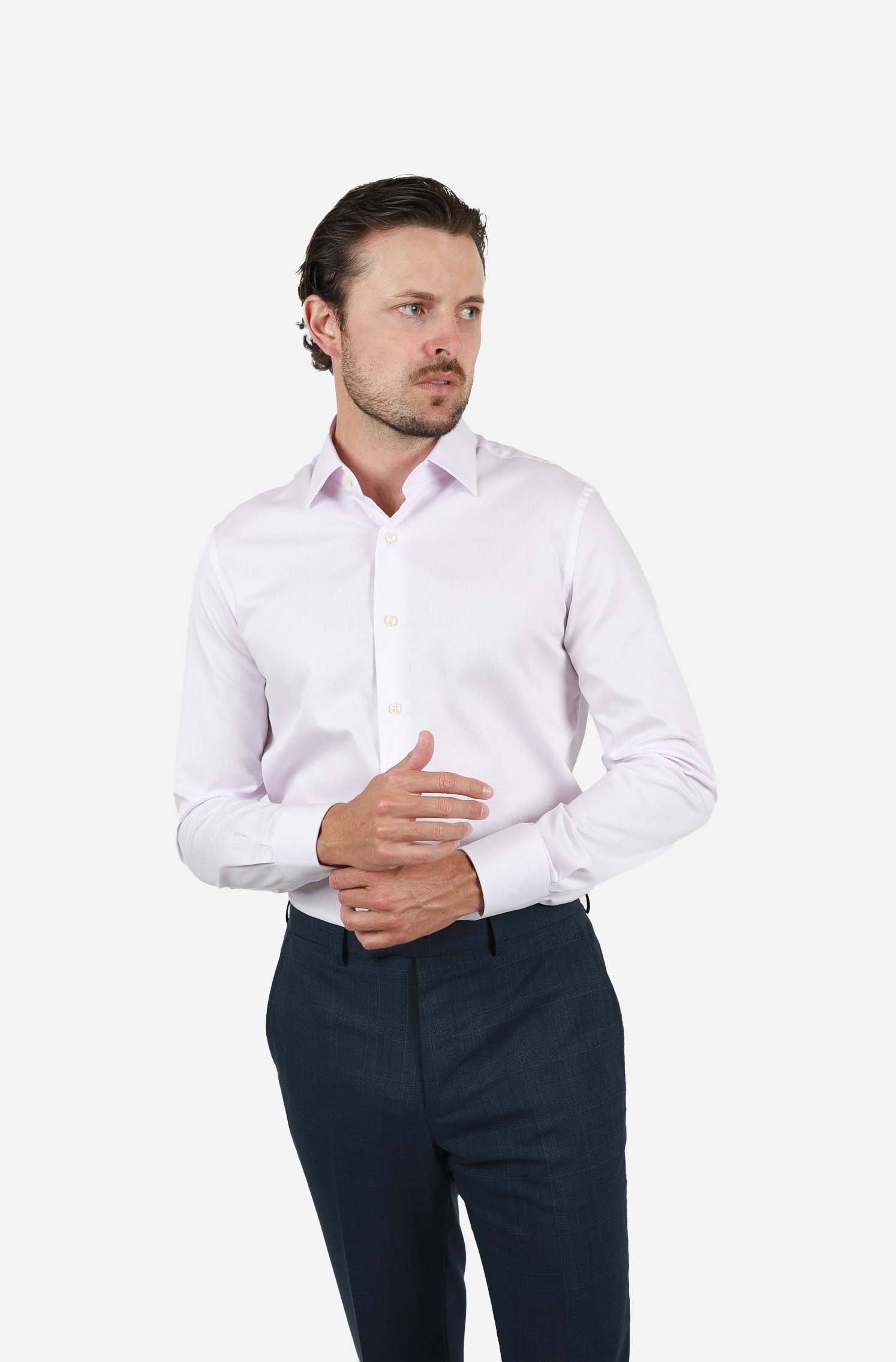 Stylish Blush Micro Check Shirt for Men - Slim Fit Casual Button Down Shirt for Office, Date Night & Spring Outfits