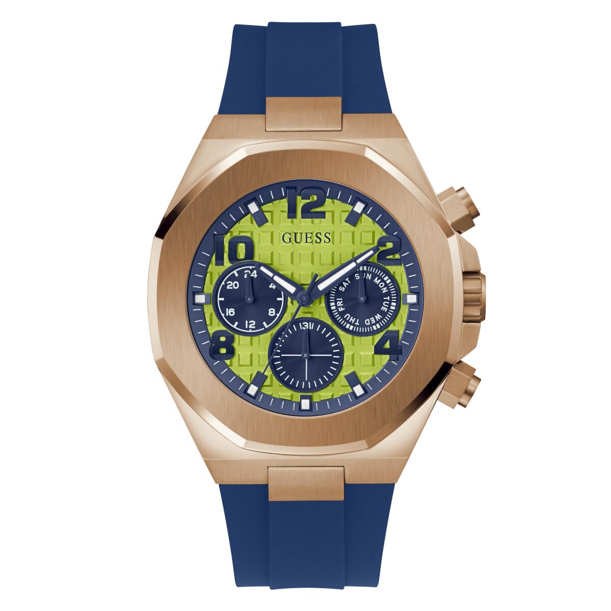 GUESS Men's 46mm Stainless Steel Chronograph Watch with Date Window - Water Resistant Casual & Dress Watch for Business, Dating & Everyday Wear