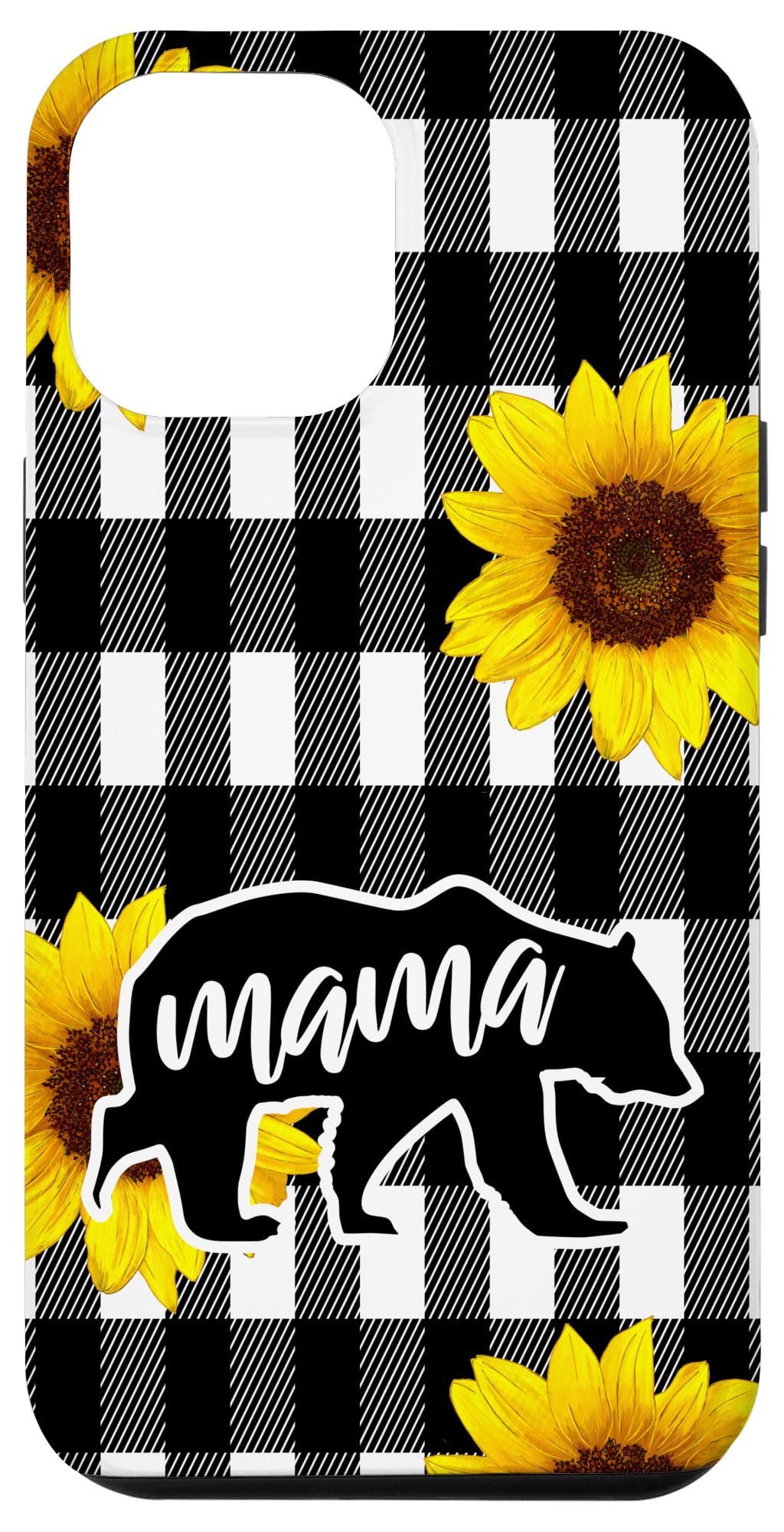 iPhone 12 Pro Max Case - Buffalo Plaid & Sunflower Design for Mom | Durable Protective Cover | Perfect Gift for Mother's Day, Birthday, Christmas | Ideal for Everyday Use, Travel & Work