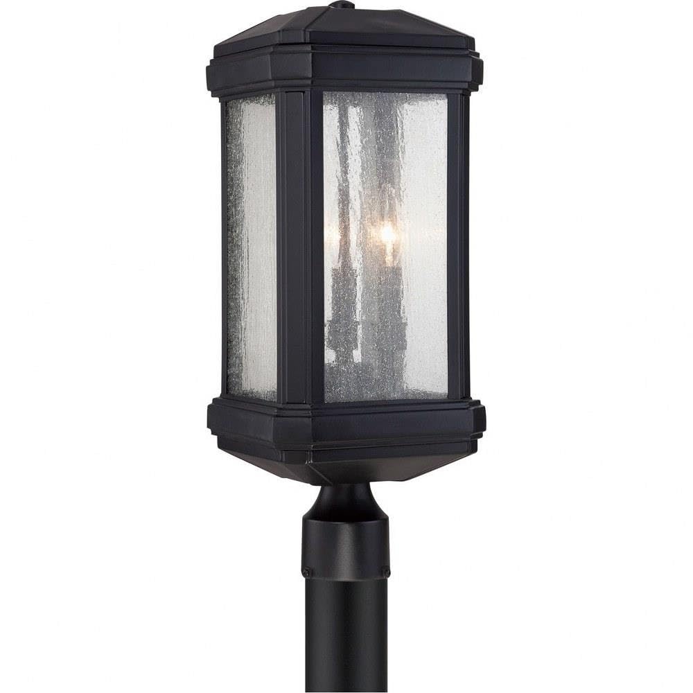 3-Light Outdoor Post Lantern - Transitional Style Black Exterior Light Fixture for Porch, Patio & Garden - Weather Resistant & Energy Efficient (Model 71-Bel-1753573) - Perfect for Entryway Lighting, Pathway Illumination & Landscape Accents