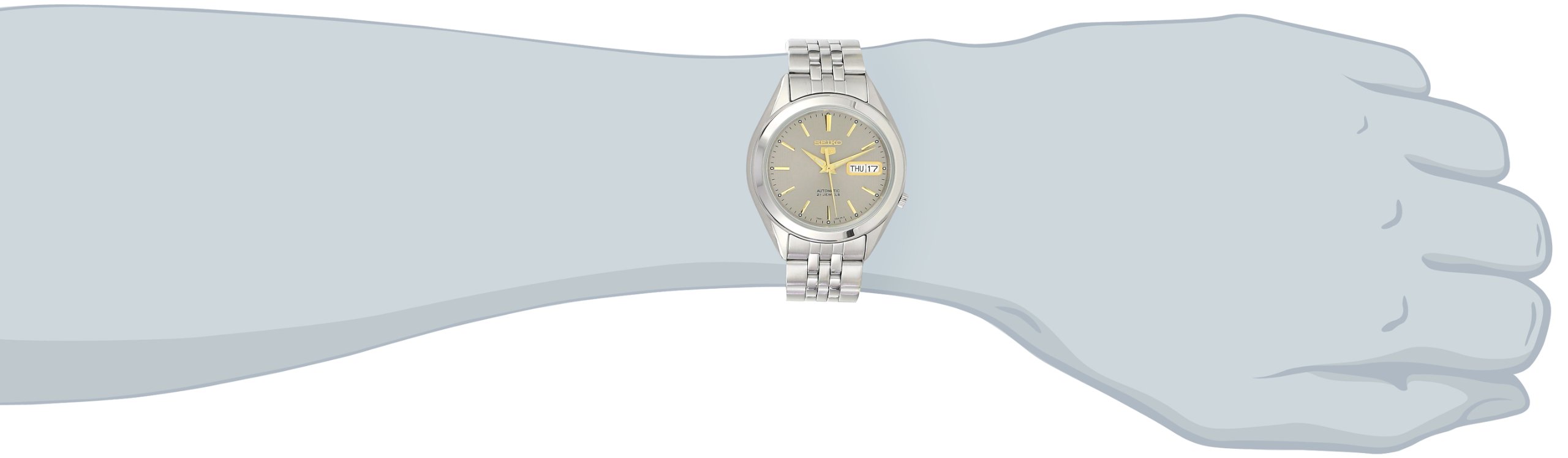 Seiko 5 Automatic Men's Watch - Stainless Steel Case & Bracelet - Water Resistant - Day/Date Display - Perfect for Business, Casual Wear & Everyday Use