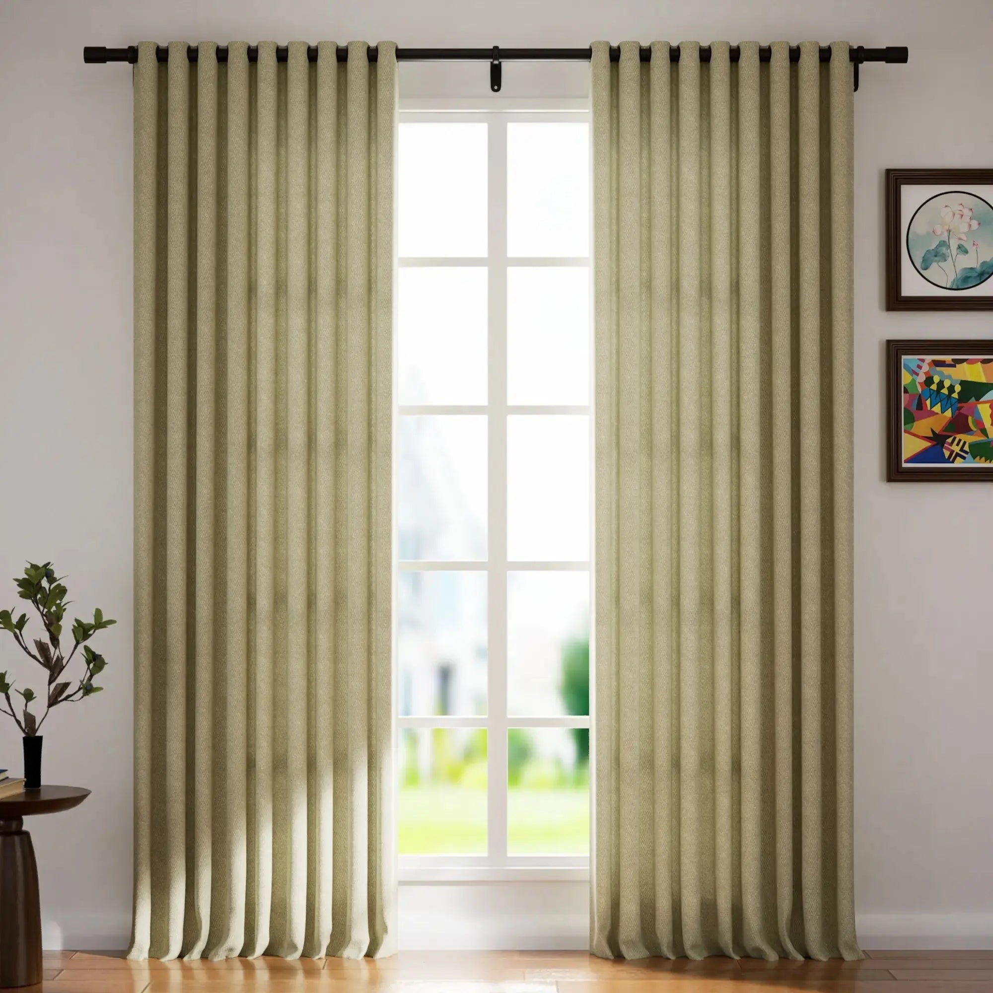 Vinny Twill Grommet Curtains for Living Room & Bedroom - Blackout Drapes with Metal Grommets, Modern Window Treatments for Home Decor