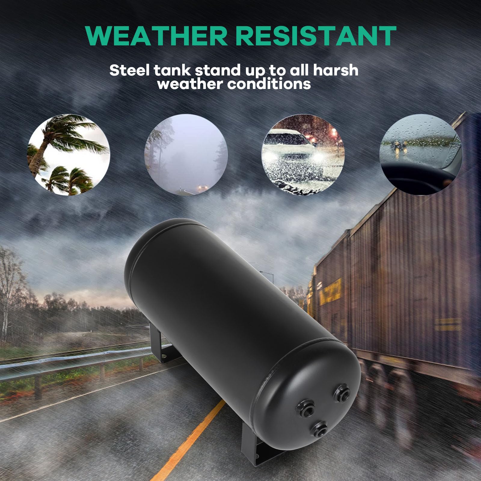 STAYTOP 2 Gallon (8 Liter) 6 Ports Air Suspension Tank for Train Horn & Air Ride Systems - 200 PSI Heavy Duty Air Compressor Reservoir - Perfect for Trucks, SUVs & Custom Vehicle Upgrades